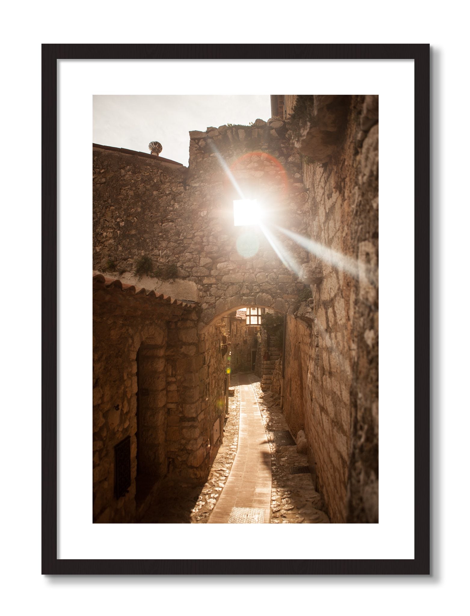 Framed photograph of Italian Light by Dylan Ozanich, Black frame, Borders
