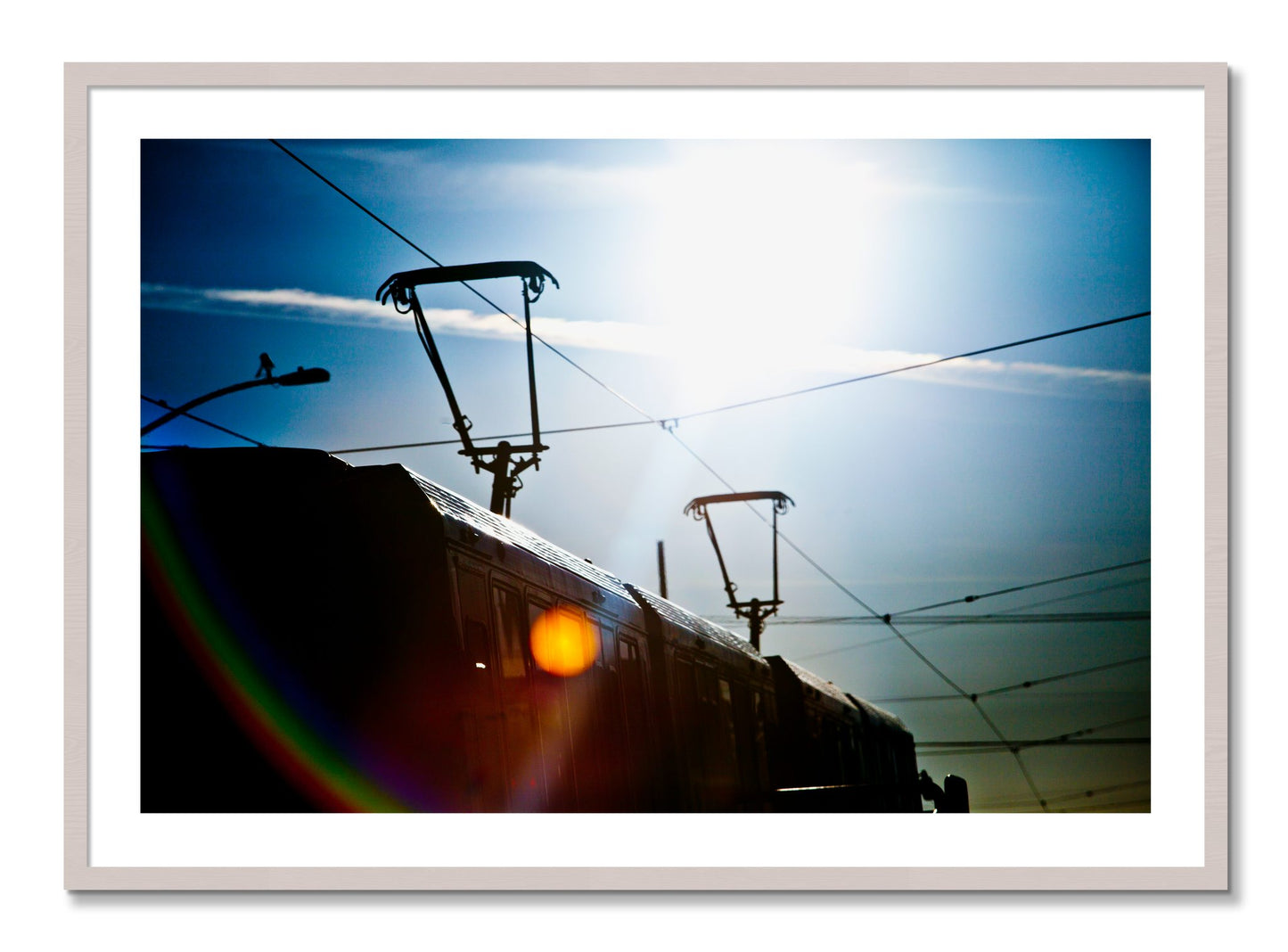 Framed photograph of Judah NLine by Dylan Ozanich, White Maple frame, Borders