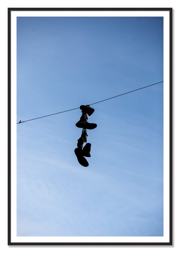 Kicks by Dylan Ozanich, 48×72 print with a White Border in a Black Walnut frame