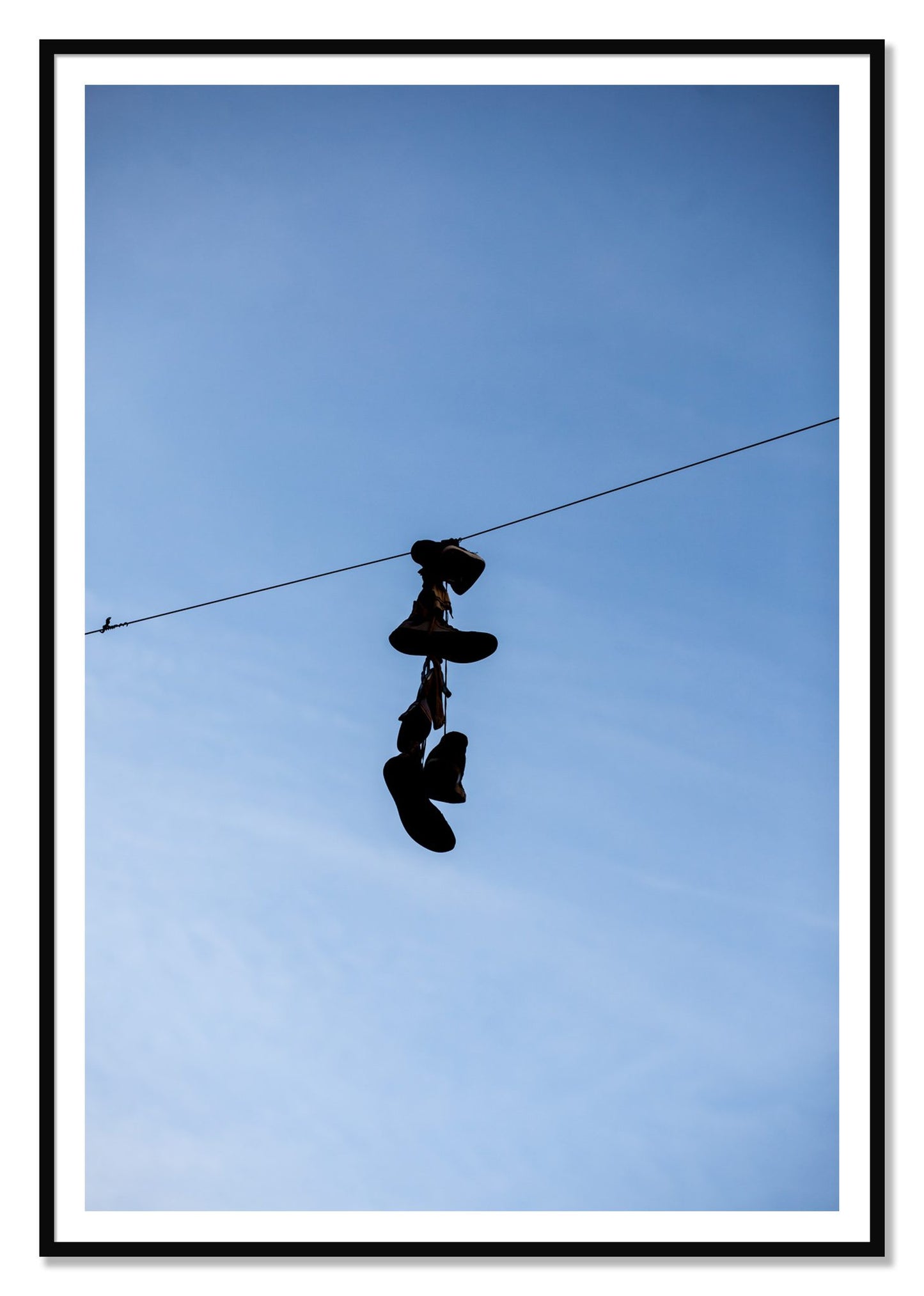 Kicks by Dylan Ozanich, 48×72 print with a White Border in a Black frame