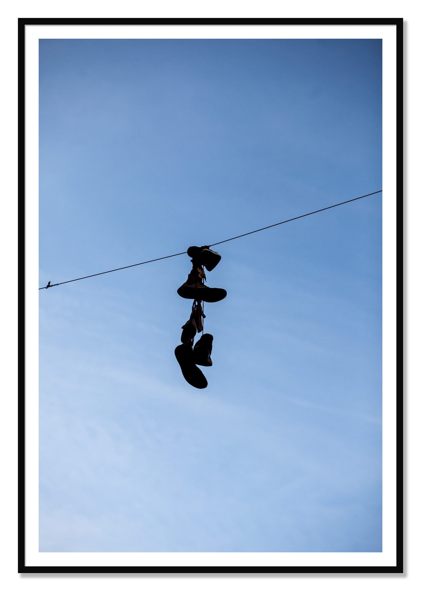 Kicks by Dylan Ozanich, 48×72 print with a White Border in a Black frame