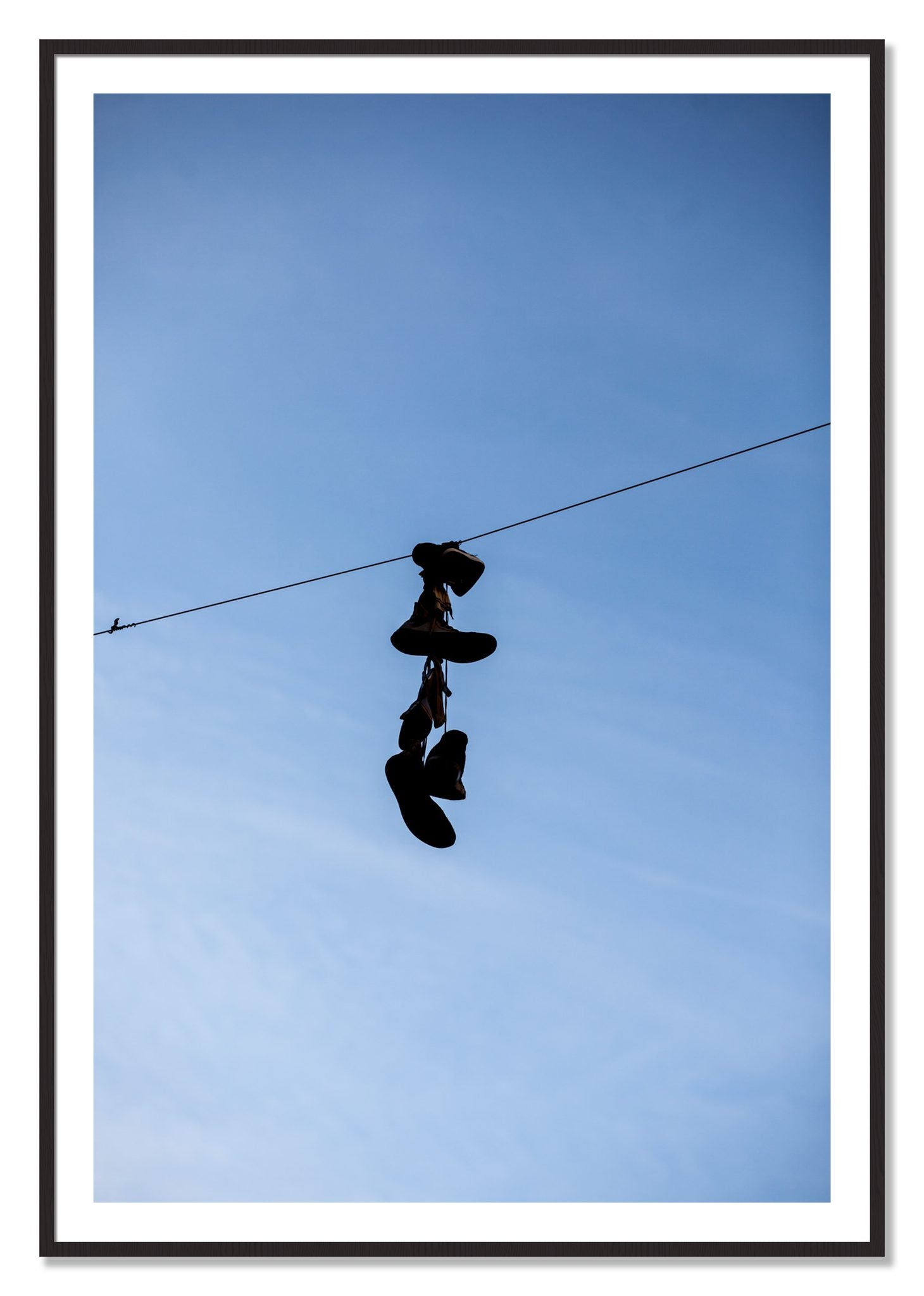 Framed photograph of Kicks by Dylan Ozanich, Black Walnut frame, Borders