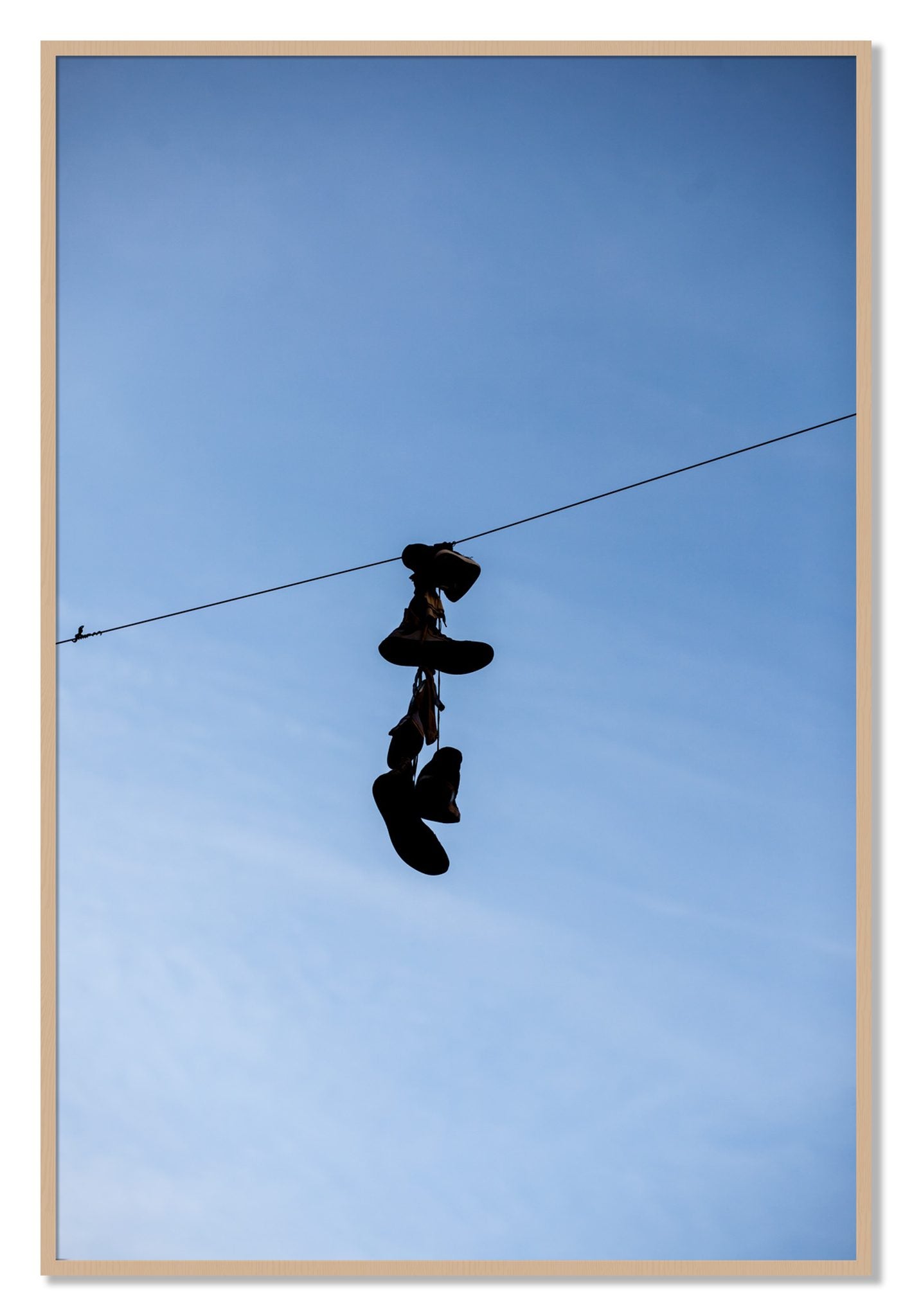 Framed photograph of Kicks by Dylan Ozanich, Oak frame, Full Bleed