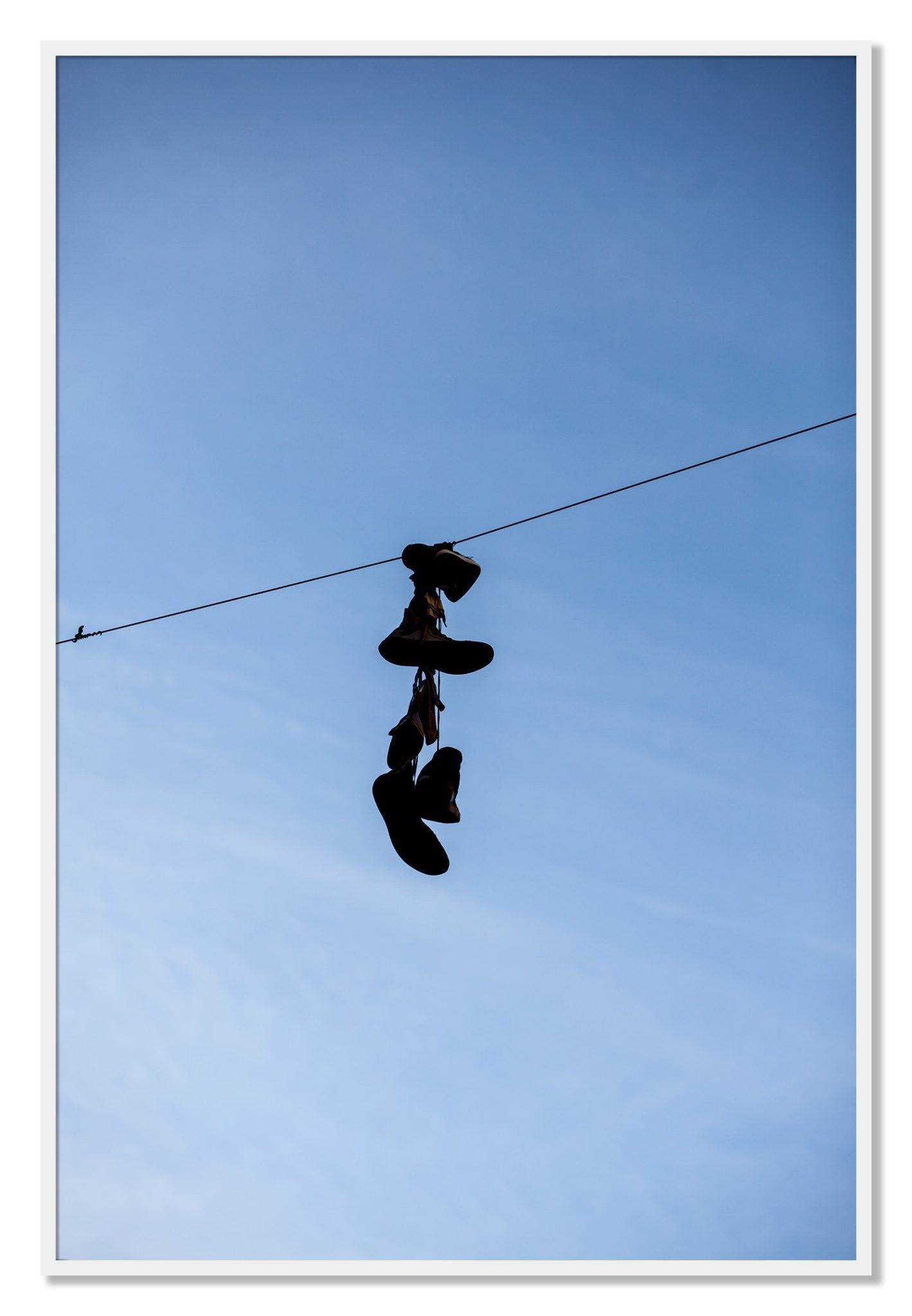 Framed photograph of Kicks by Dylan Ozanich, White frame, Full Bleed