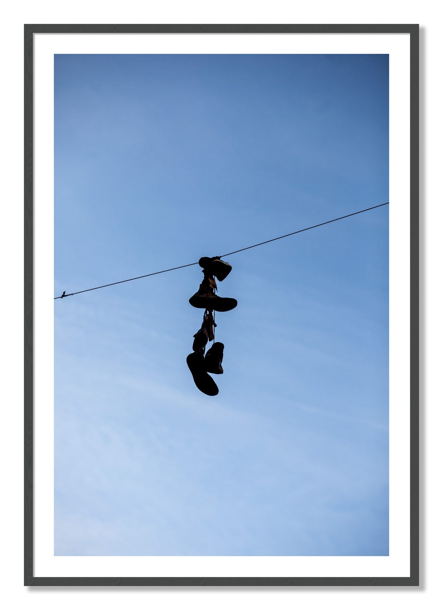 Framed photograph of Kicks by Dylan Ozanich, Grey frame, Borders