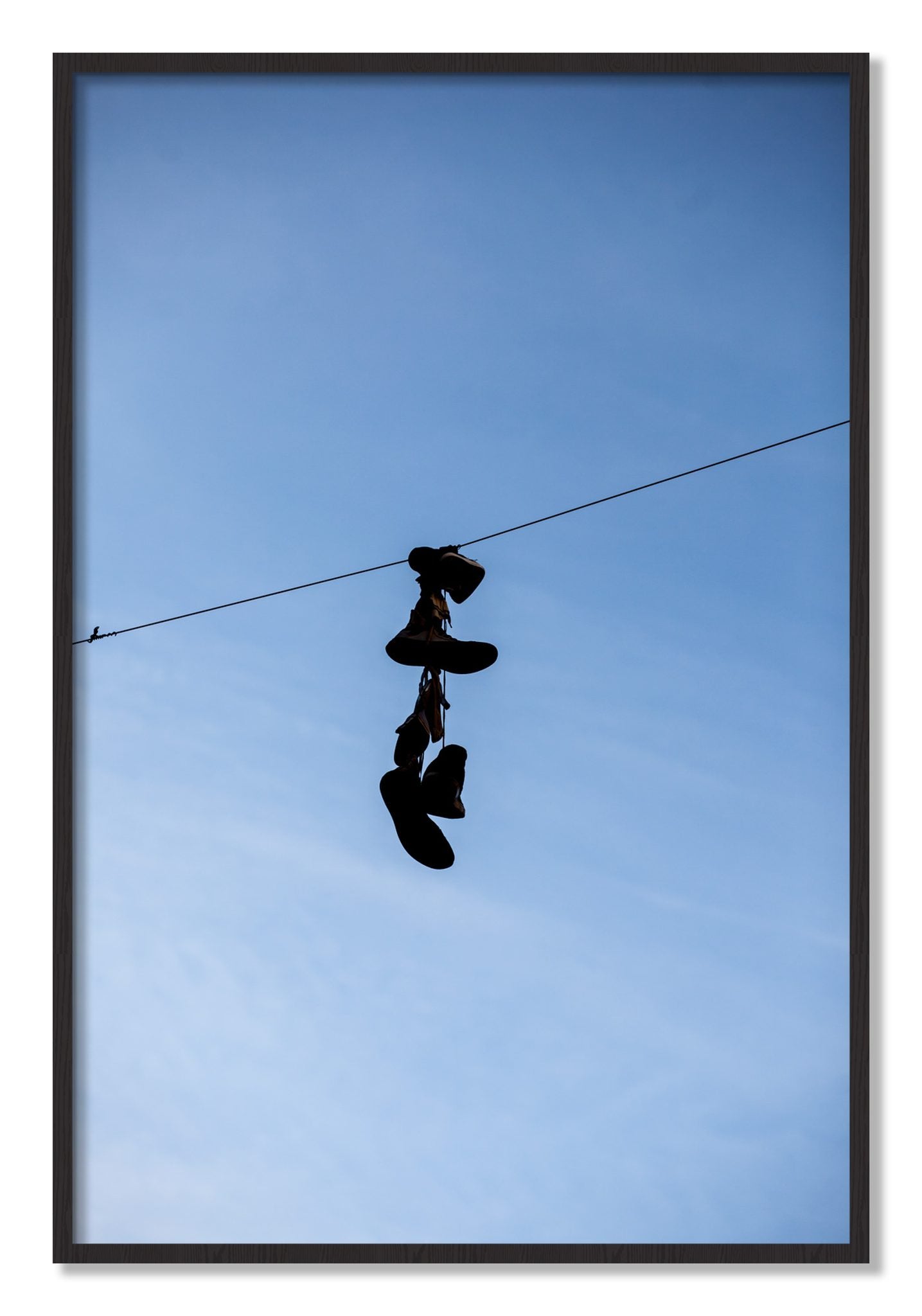 Framed photograph of Kicks by Dylan Ozanich, Black Walnut frame, Full Bleed