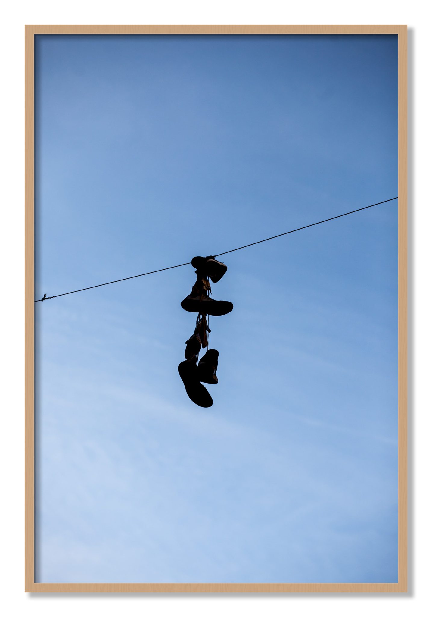 Framed photograph of Kicks by Dylan Ozanich, Oak frame, Full Bleed