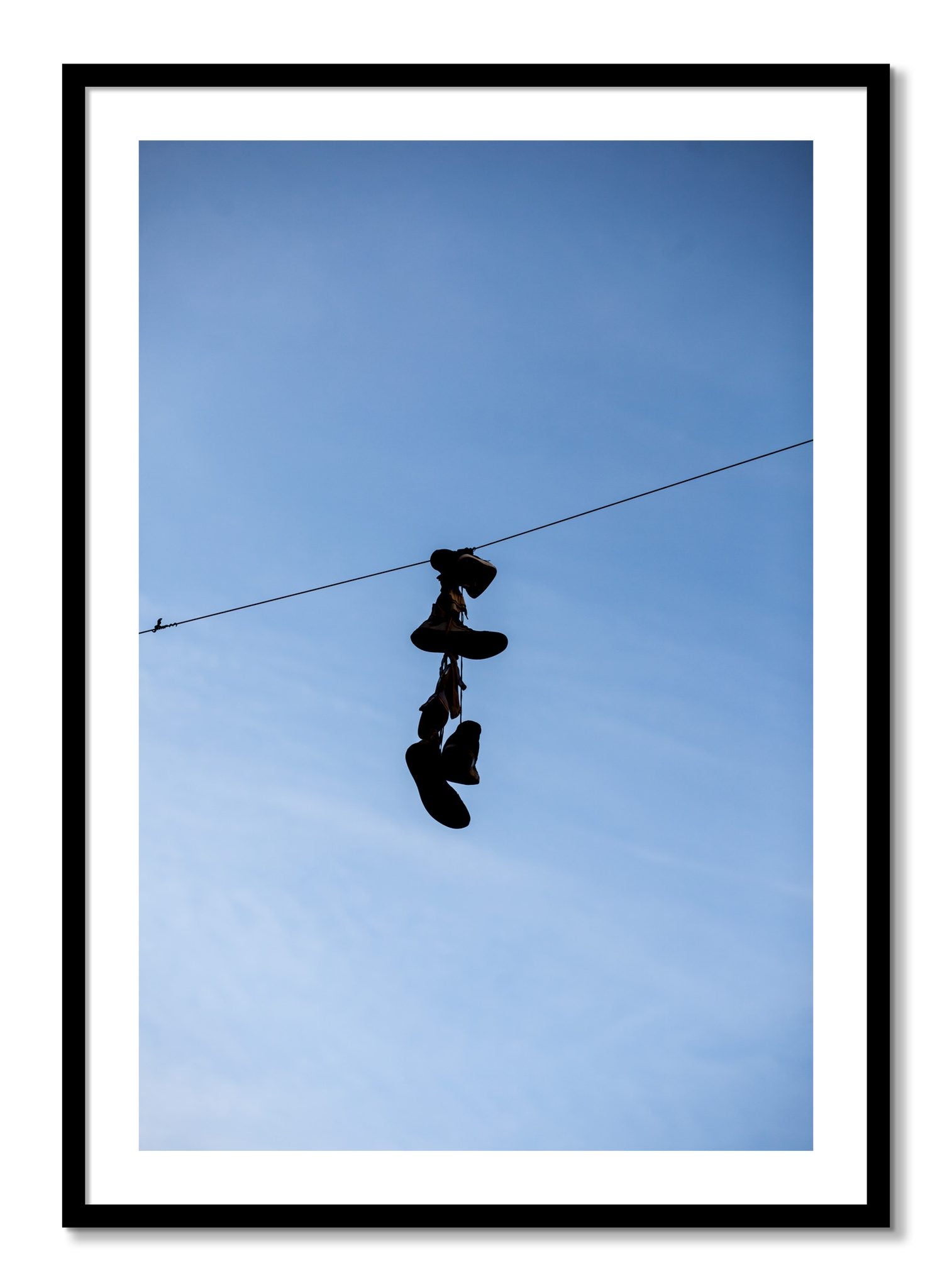 Framed photograph of Kicks by Dylan Ozanich, Black frame, Borders