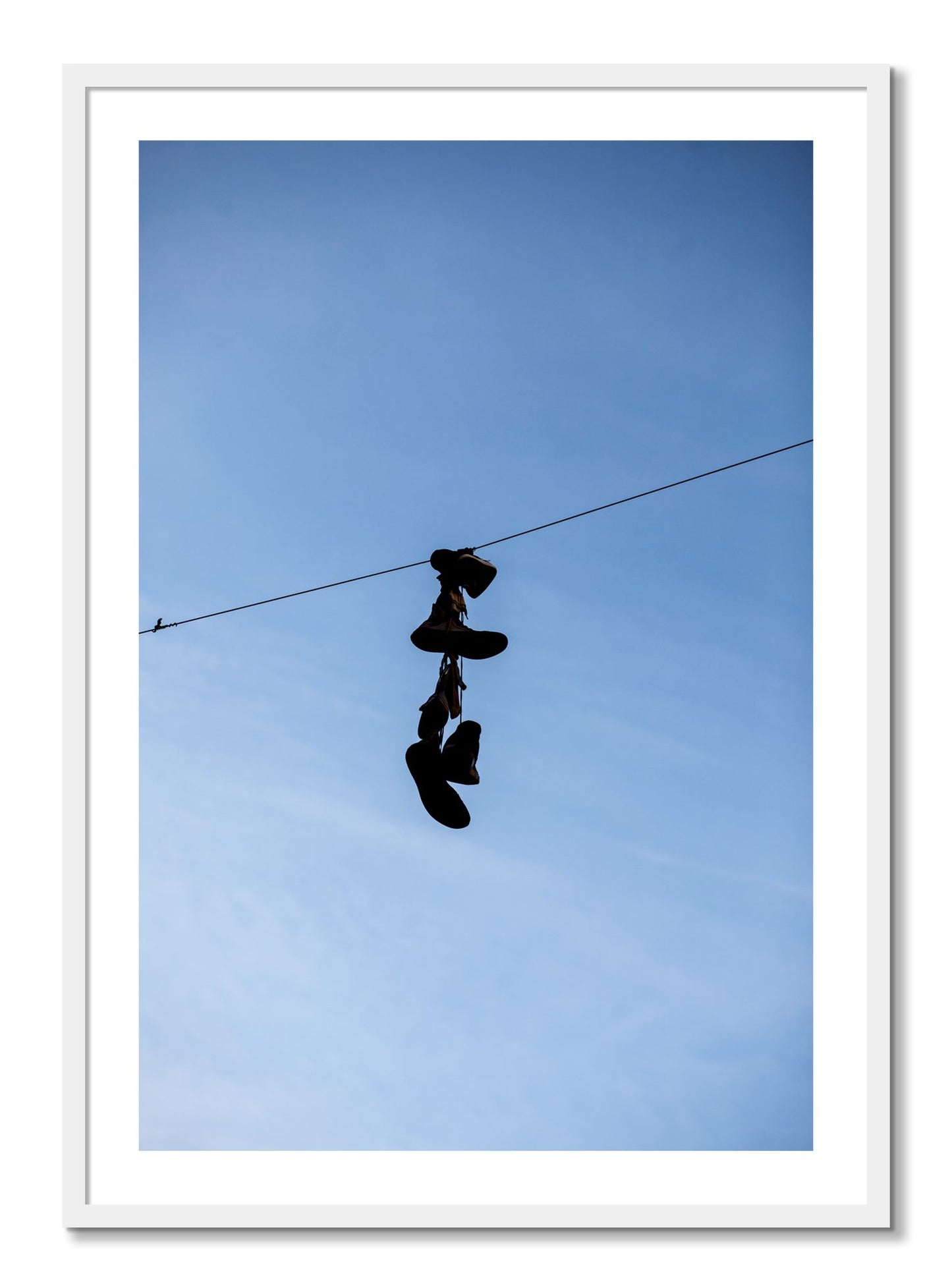 Framed photograph of Kicks by Dylan Ozanich, White frame, Borders