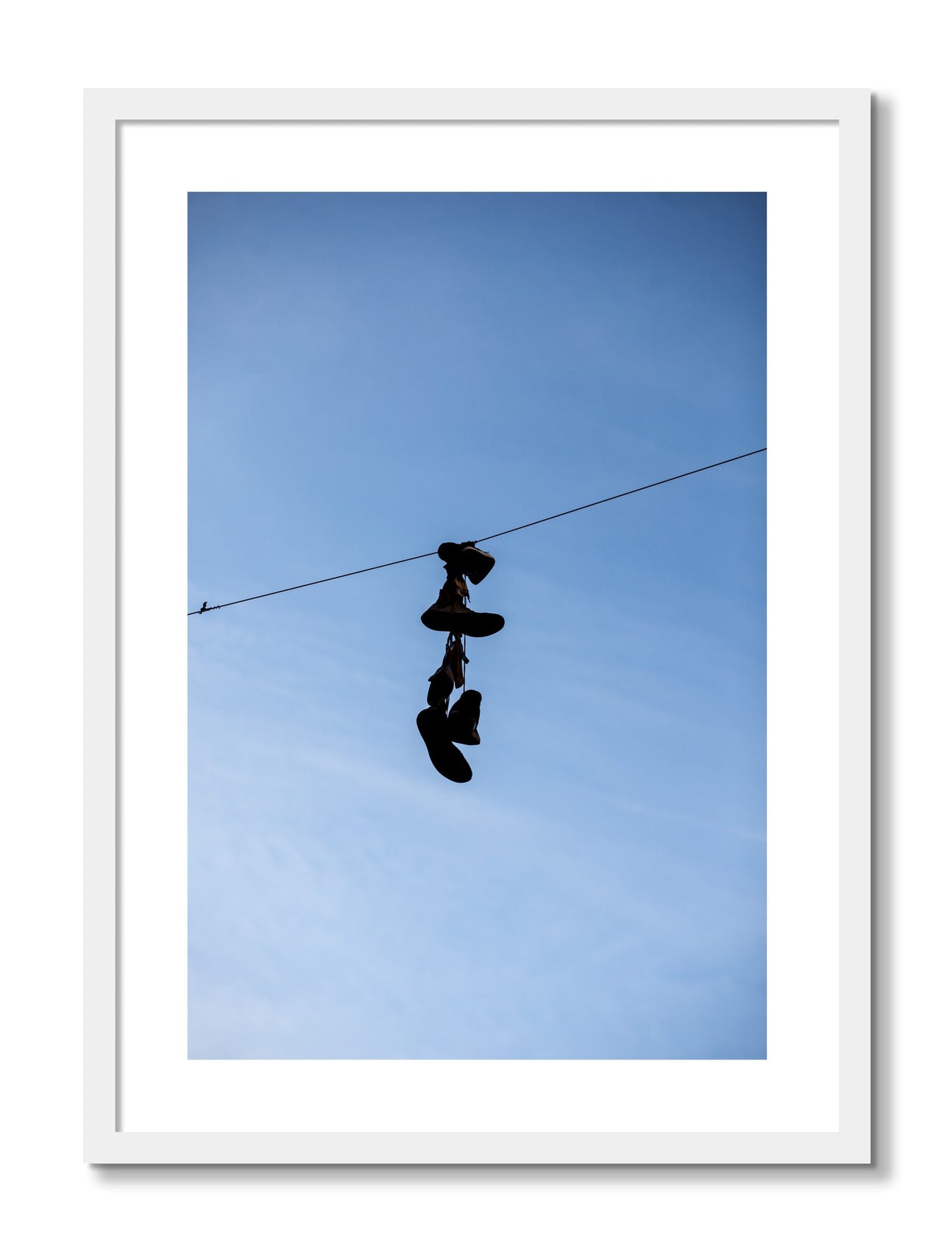 Framed photograph of Kicks by Dylan Ozanich, White frame, Borders