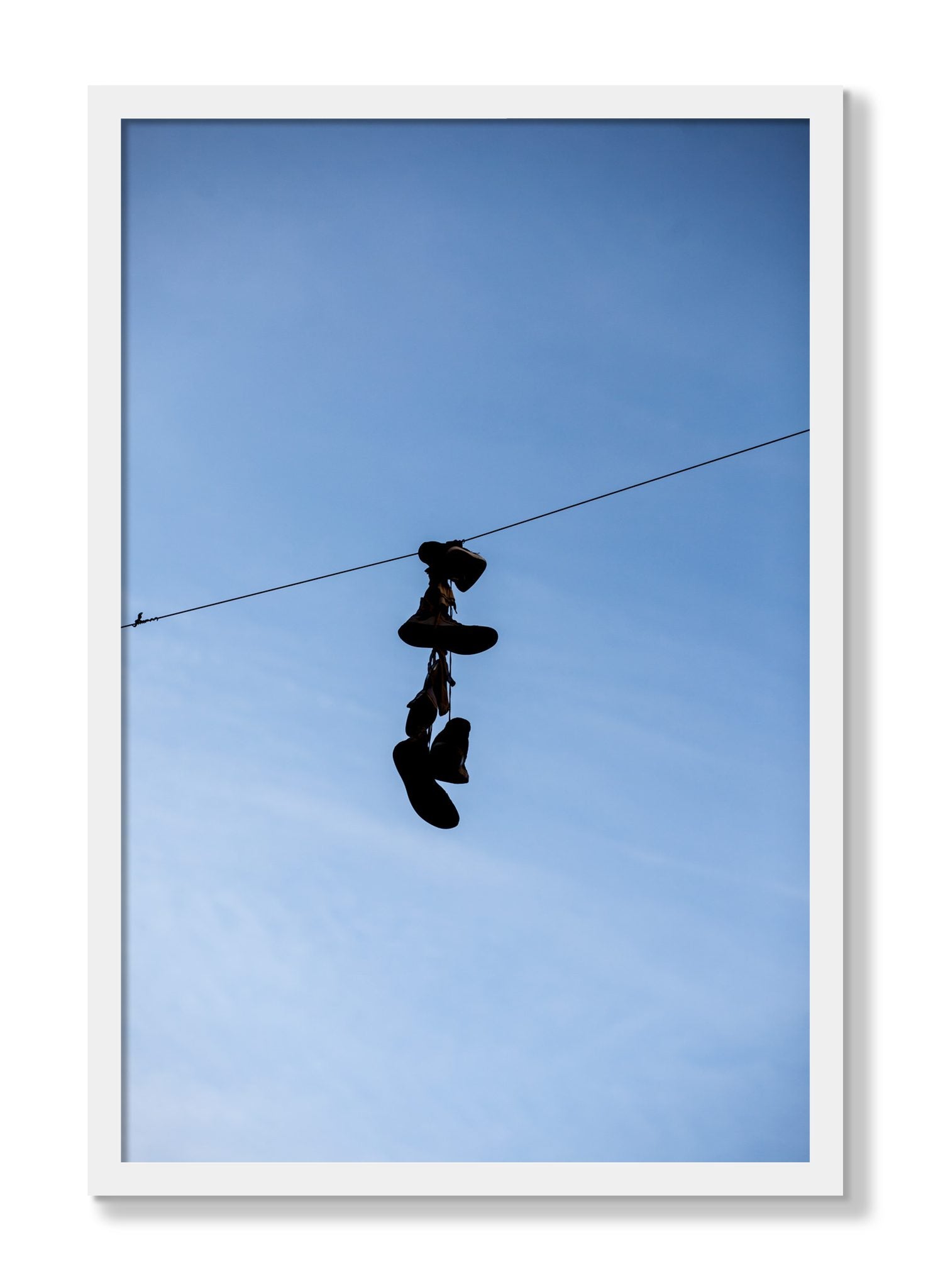 Framed photograph of Kicks by Dylan Ozanich, White frame, Full Bleed