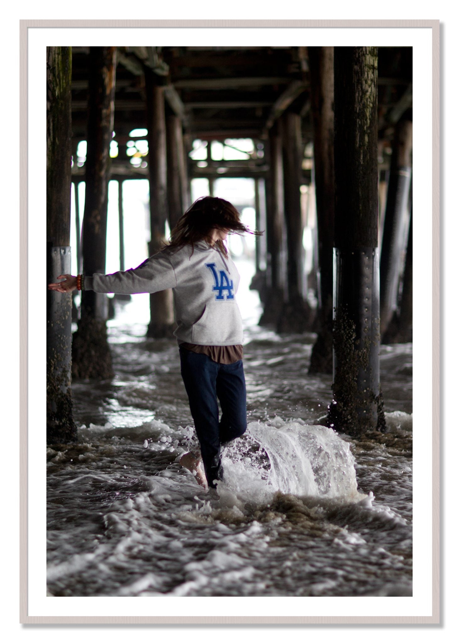Framed photograph of LA by Dylan Ozanich, White Maple frame, Borders