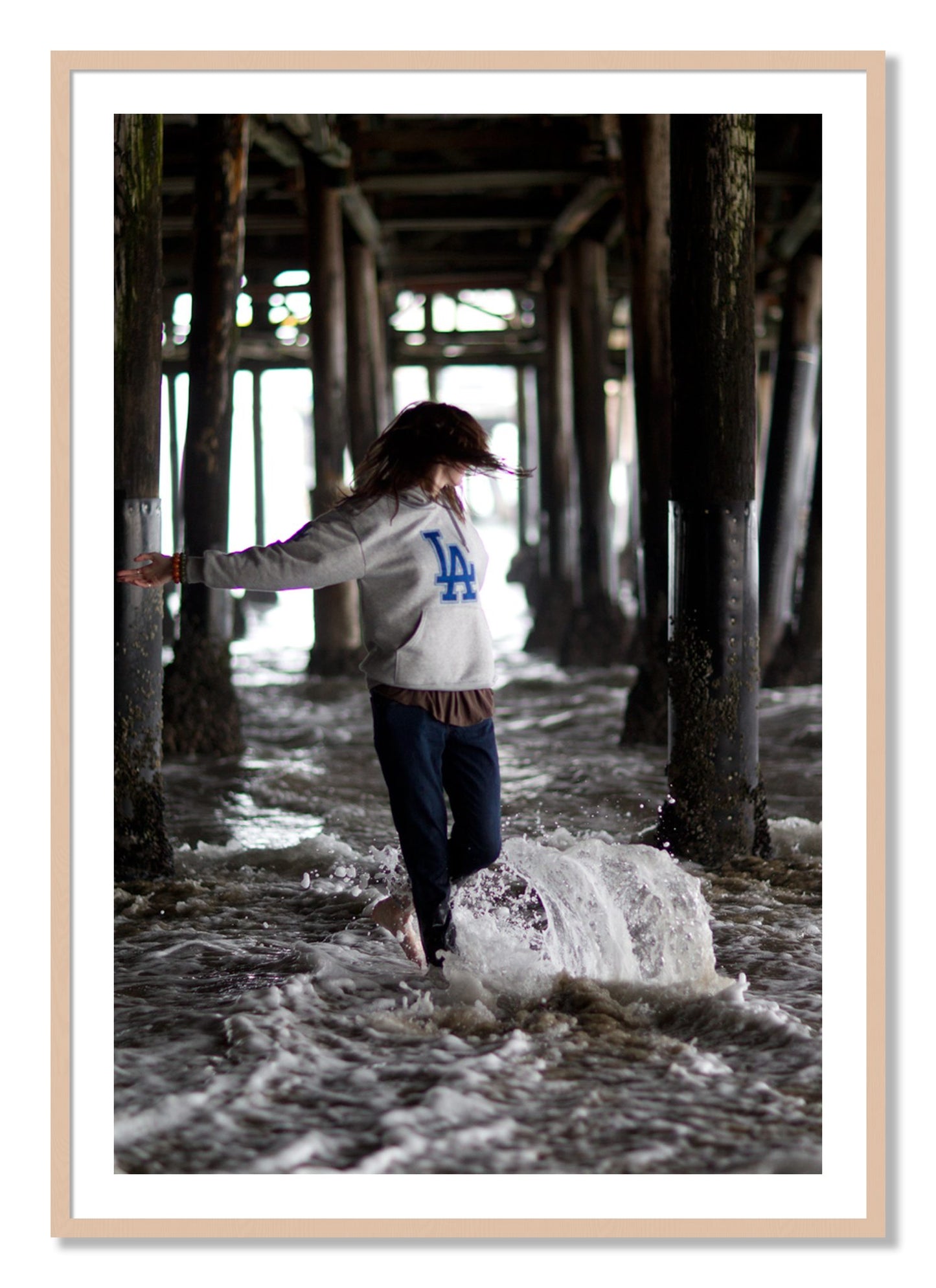 Framed photograph of LA by Dylan Ozanich, Maple frame, Borders