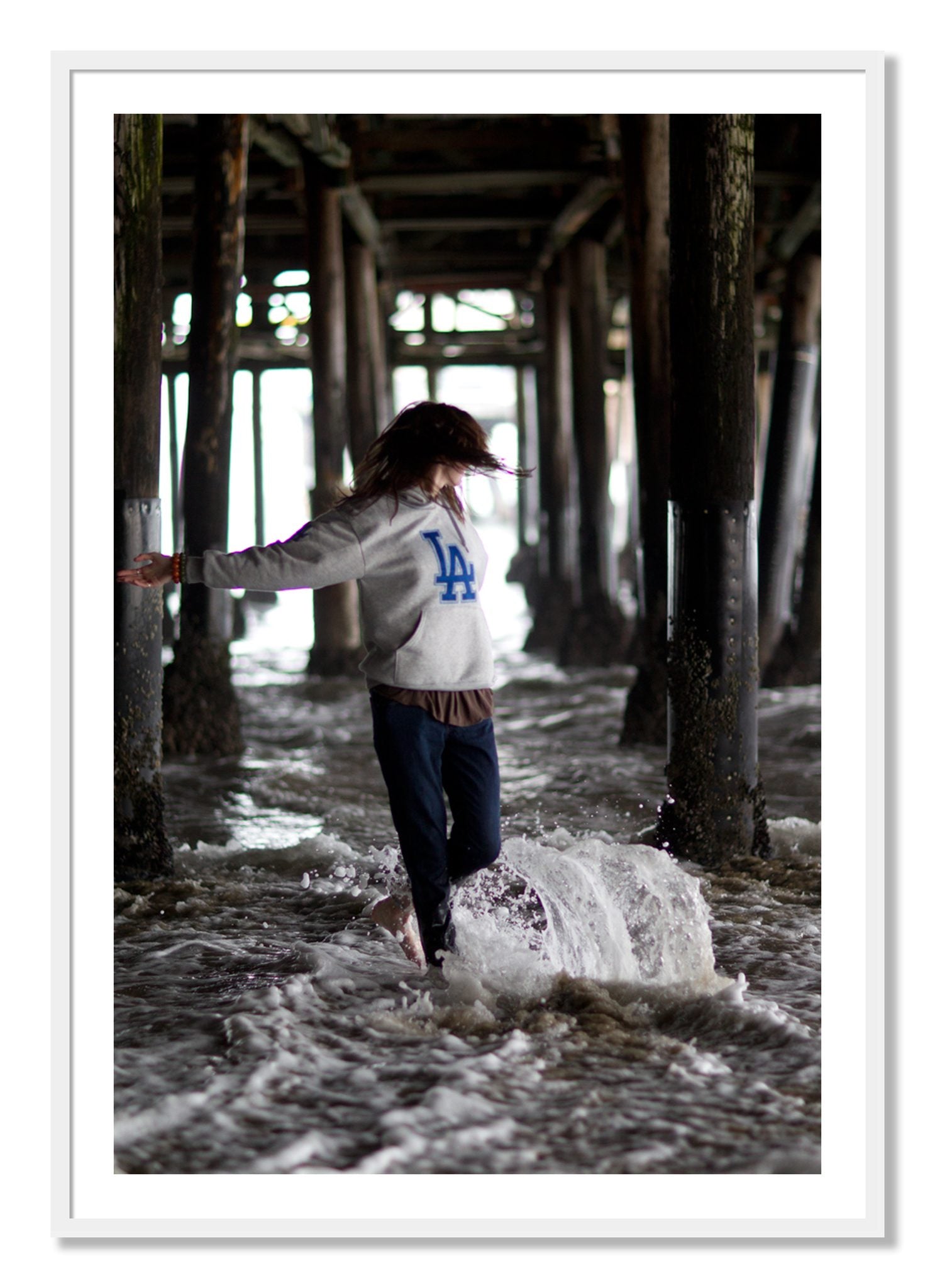 Framed photograph of LA by Dylan Ozanich, White frame, Borders