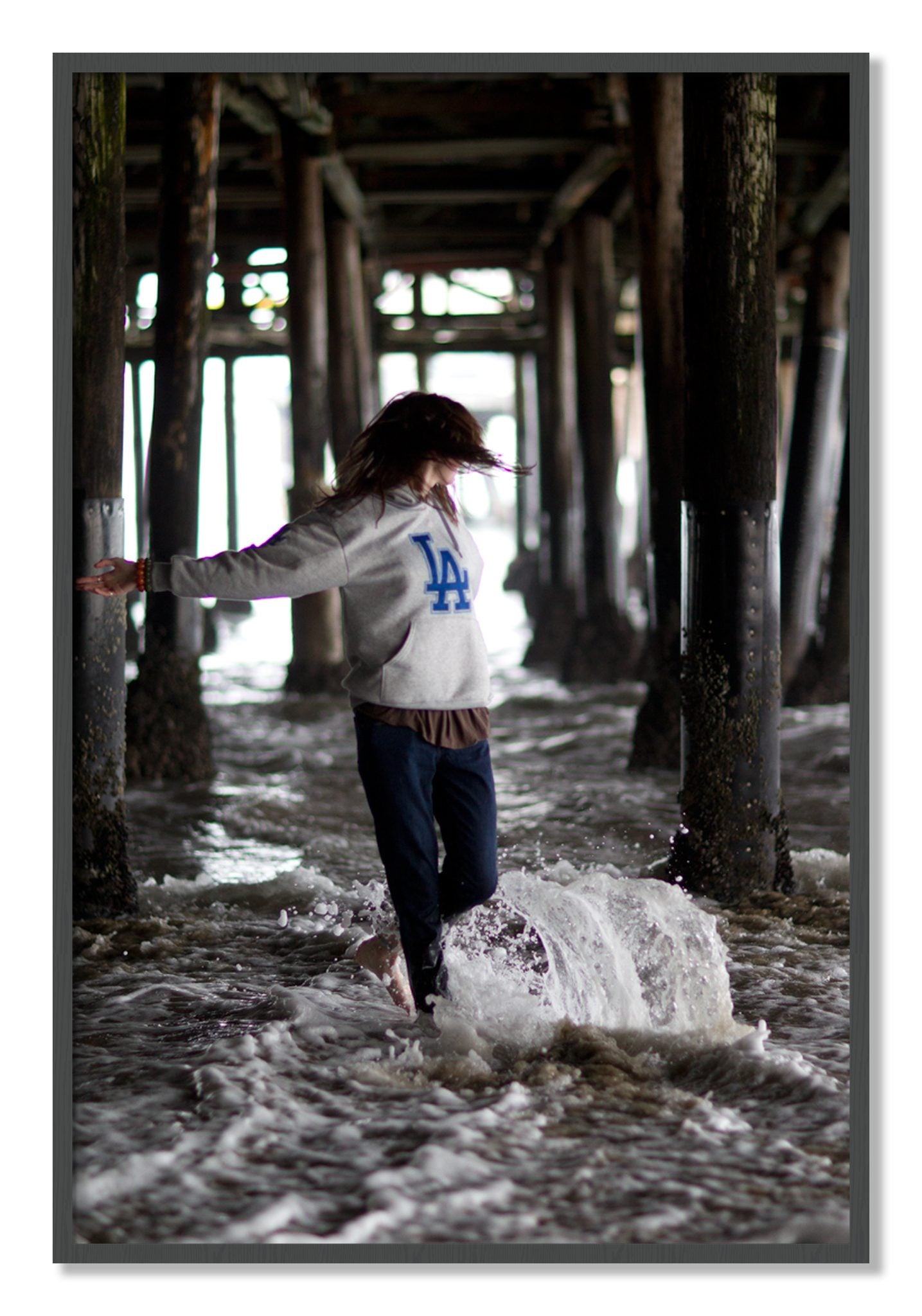Framed photograph of LA by Dylan Ozanich, Grey frame, Full Bleed