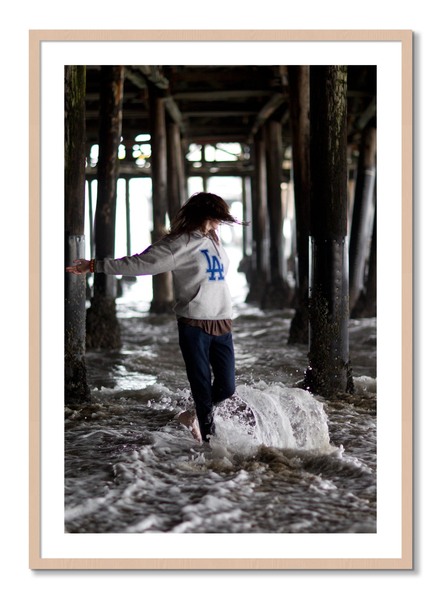 Framed photograph of LA by Dylan Ozanich, Maple frame, Borders