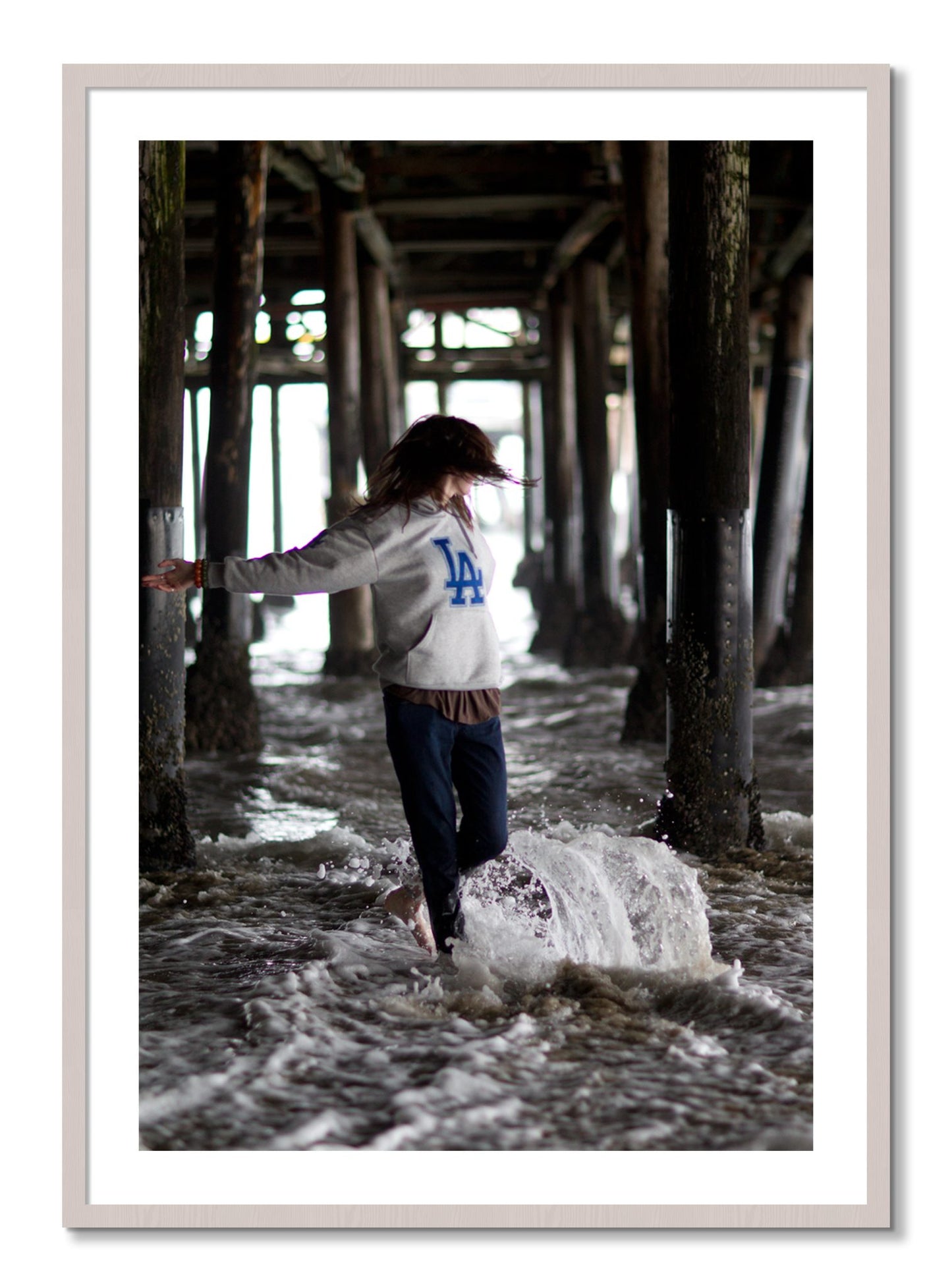 Framed photograph of LA by Dylan Ozanich, White Maple frame, Borders