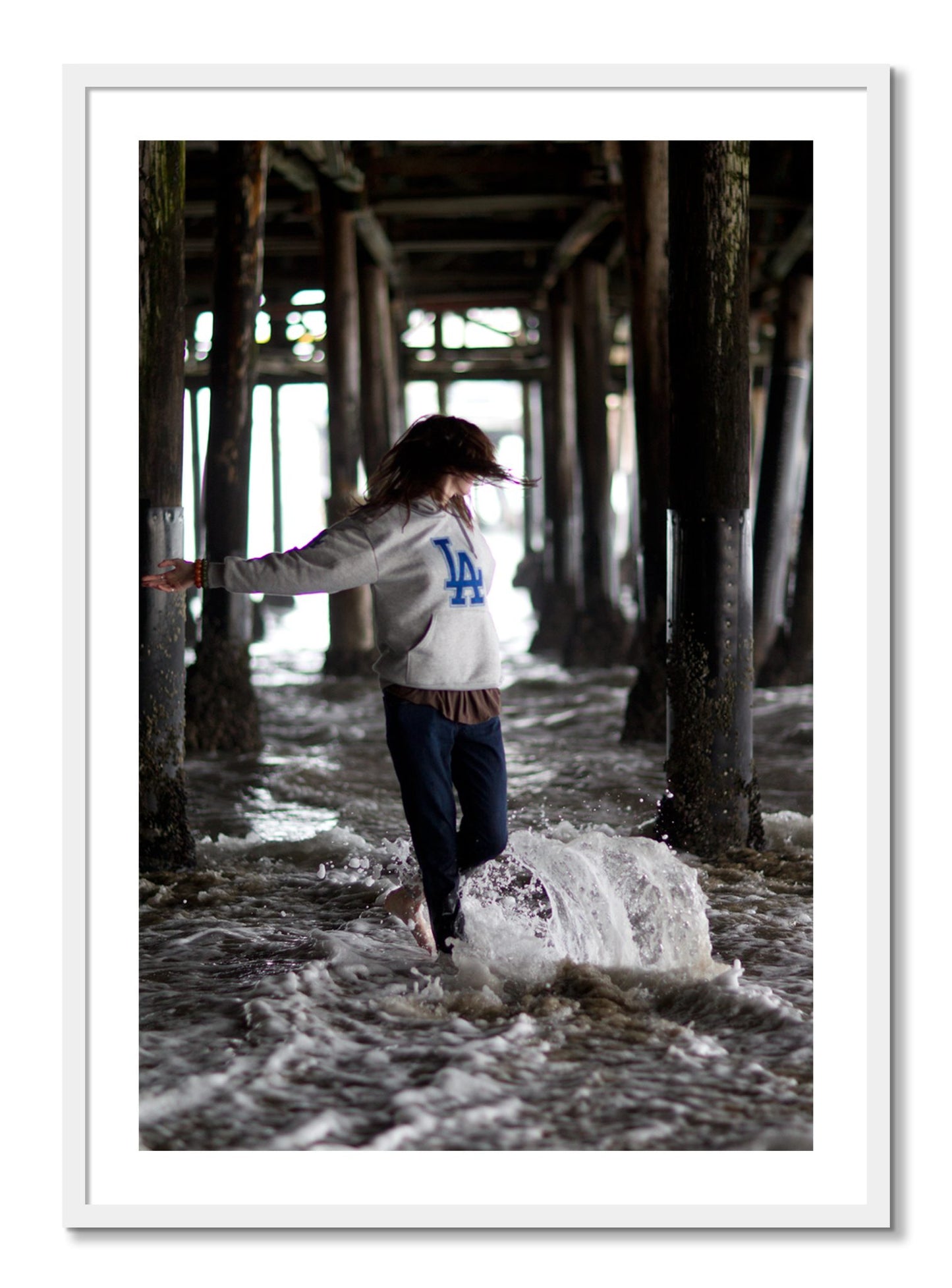 Framed photograph of LA by Dylan Ozanich, White frame, Borders