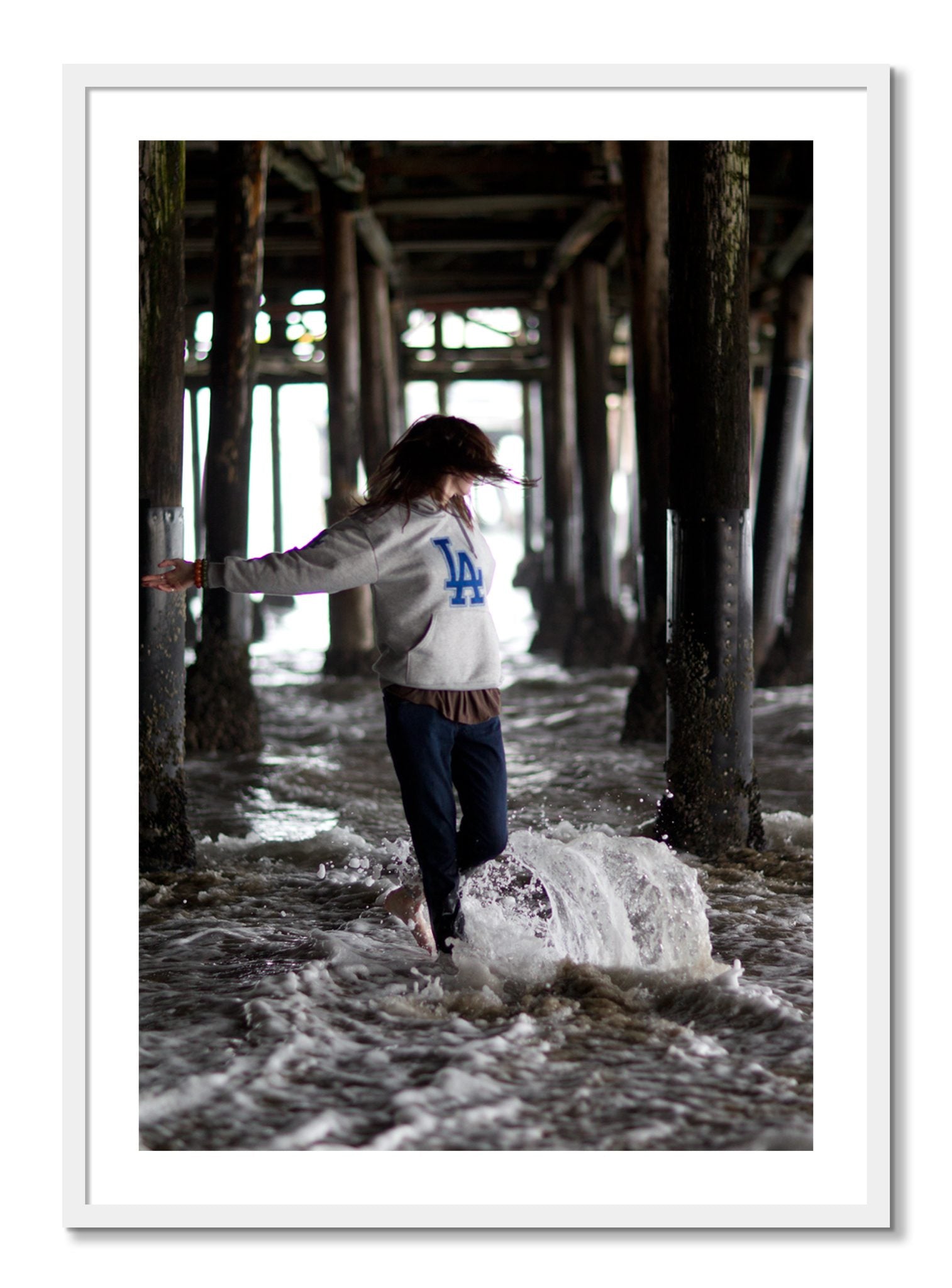 Framed photograph of LA by Dylan Ozanich, White frame, Borders