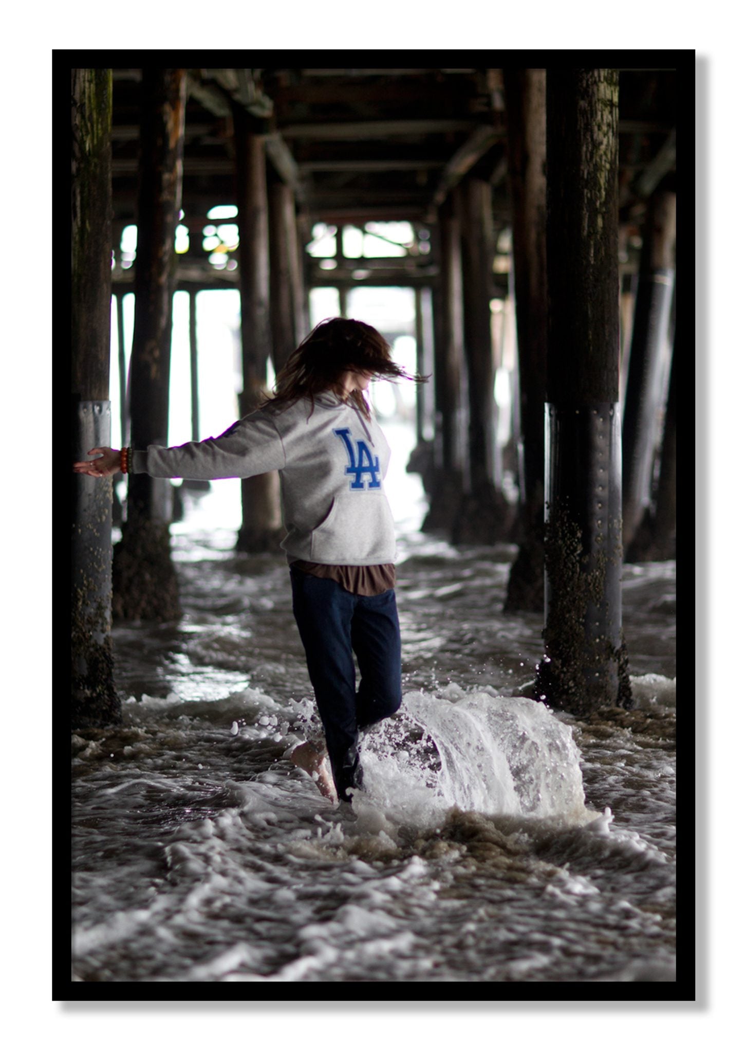Framed photograph of LA by Dylan Ozanich, Black frame, Full Bleed