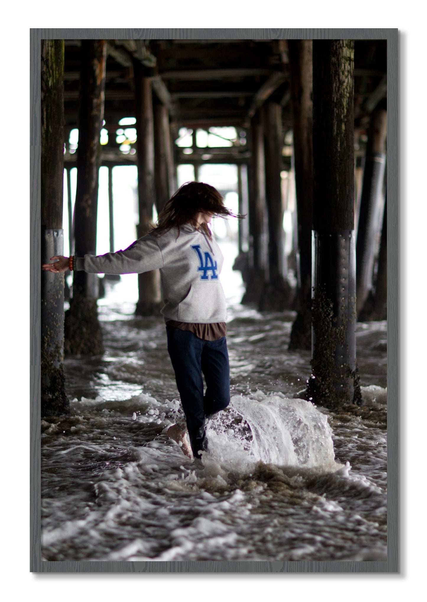 Framed photograph of LA by Dylan Ozanich, Grey frame, Full Bleed