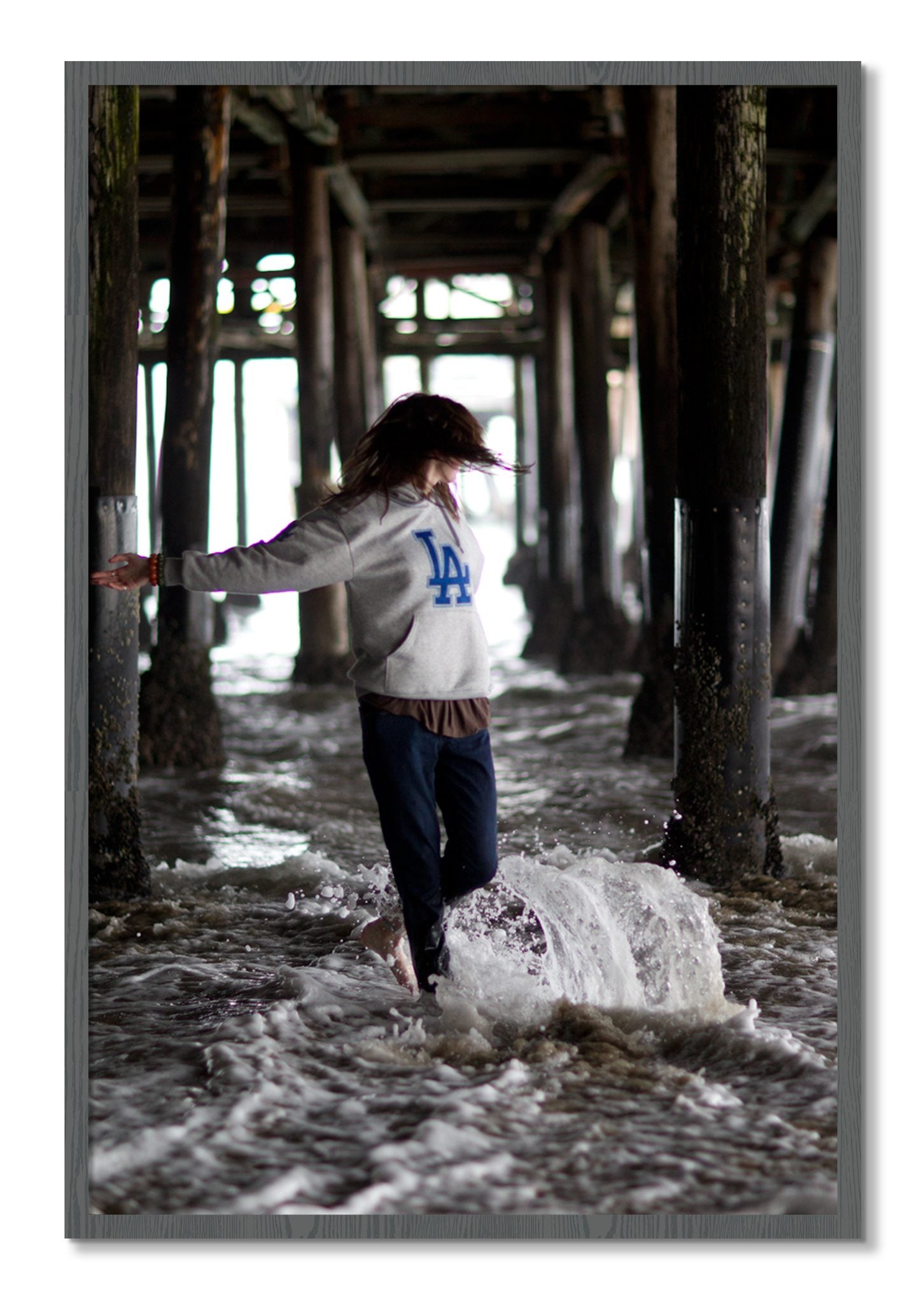 Framed photograph of LA by Dylan Ozanich, Grey frame, Full Bleed
