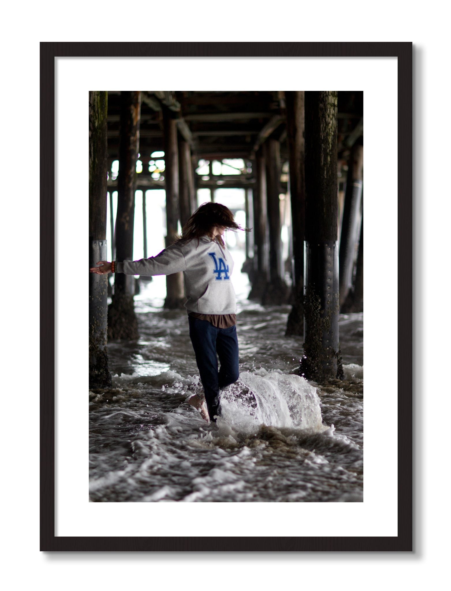 Framed photograph of LA by Dylan Ozanich, Black Walnut frame, Borders
