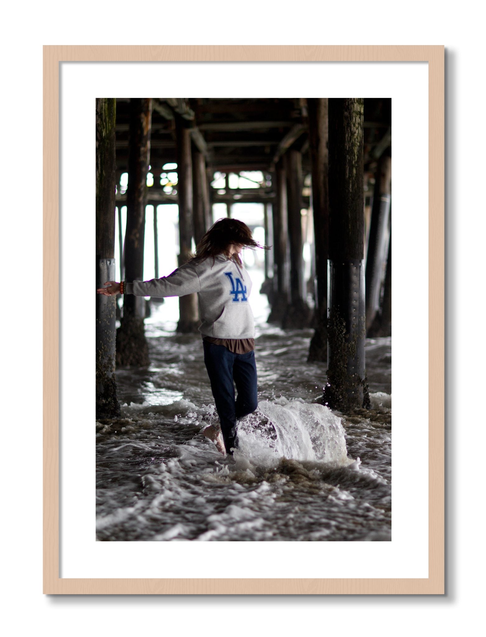 Framed photograph of LA by Dylan Ozanich, Maple frame, Borders