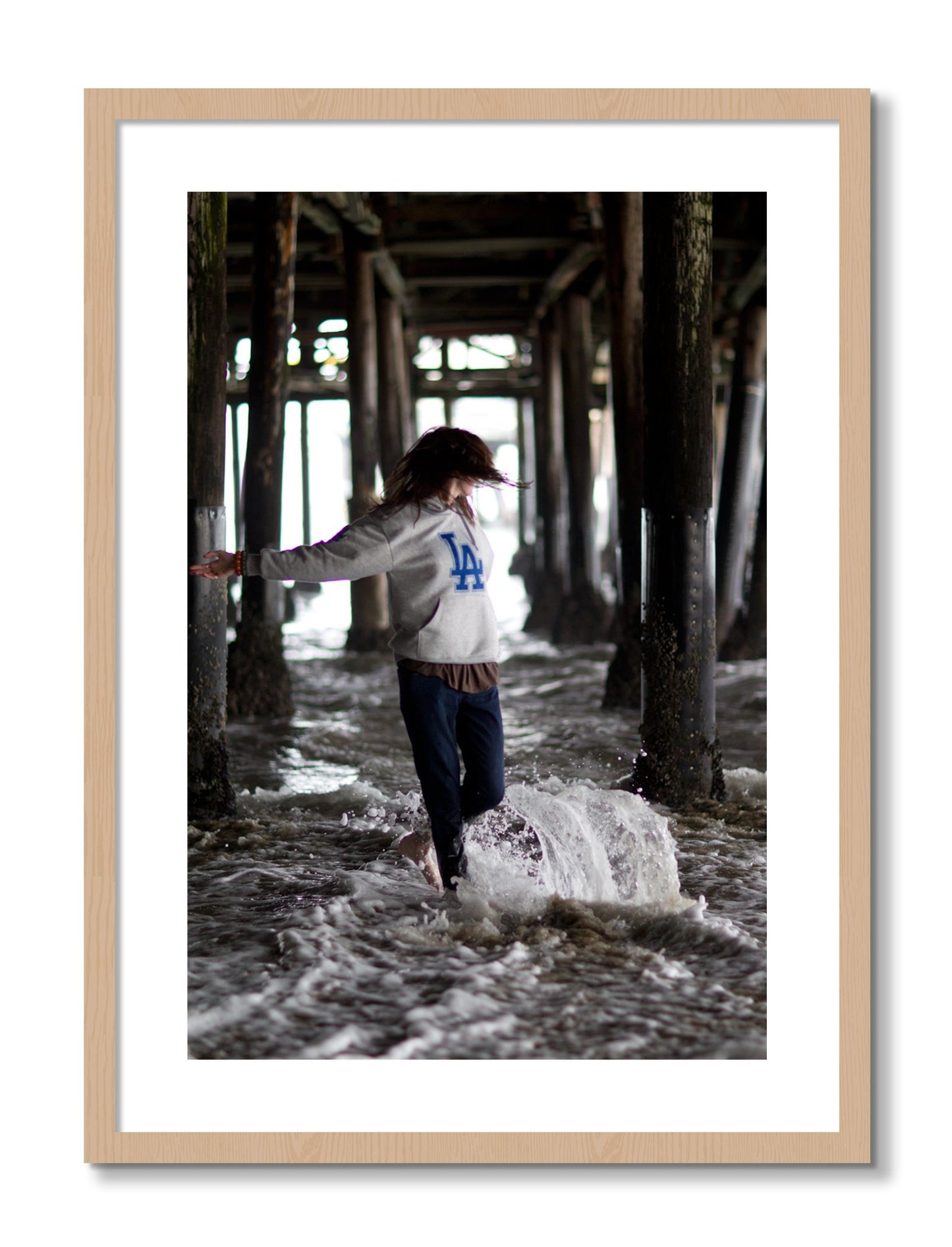 Framed photograph of LA by Dylan Ozanich, Oak frame, Borders