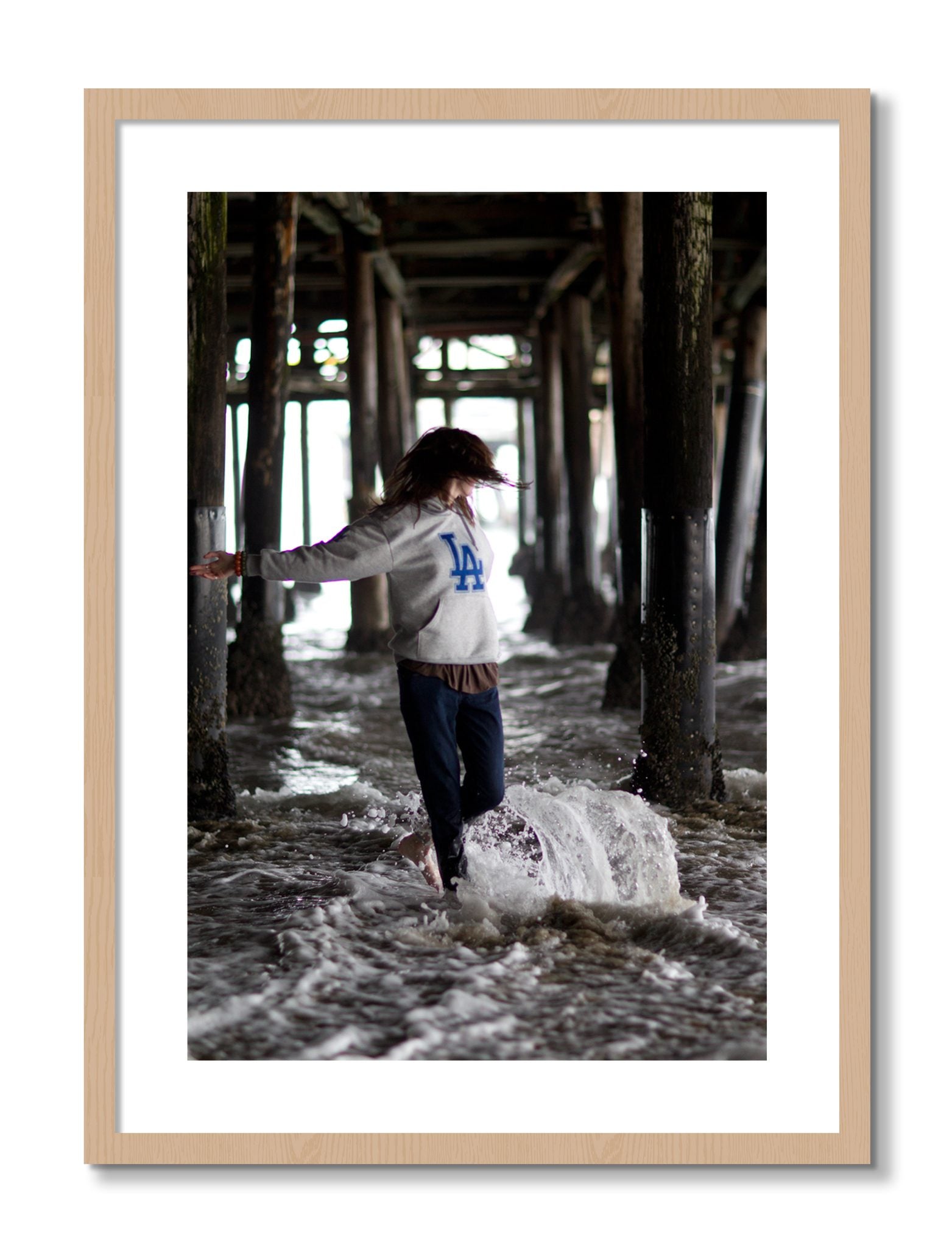 Framed photograph of LA by Dylan Ozanich, Oak frame, Borders