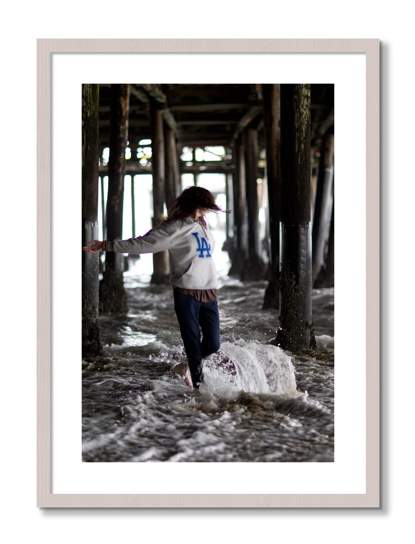 Framed photograph of LA by Dylan Ozanich, White Maple frame, Borders