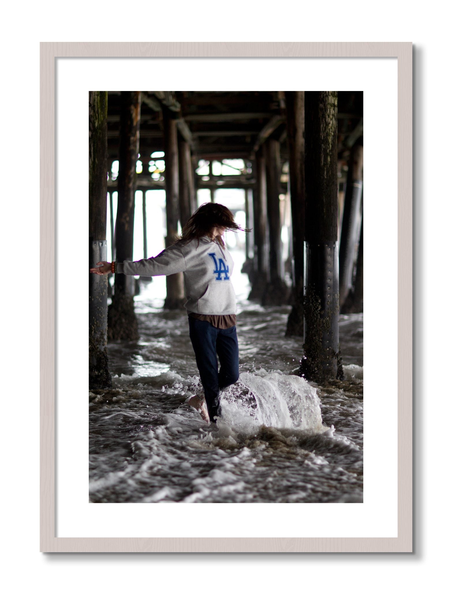 Framed photograph of LA by Dylan Ozanich, White Maple frame, Borders