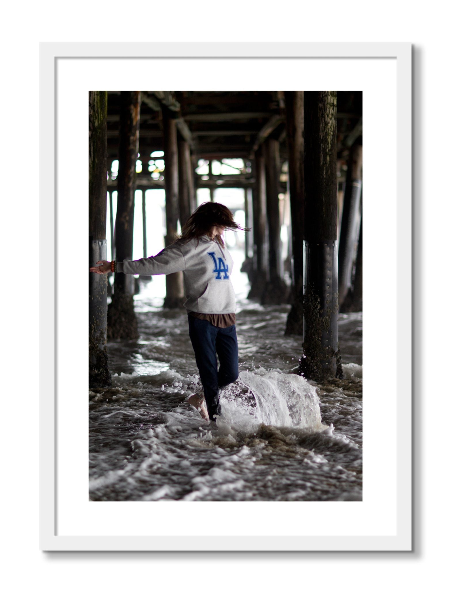 Framed photograph of LA by Dylan Ozanich, White frame, Borders