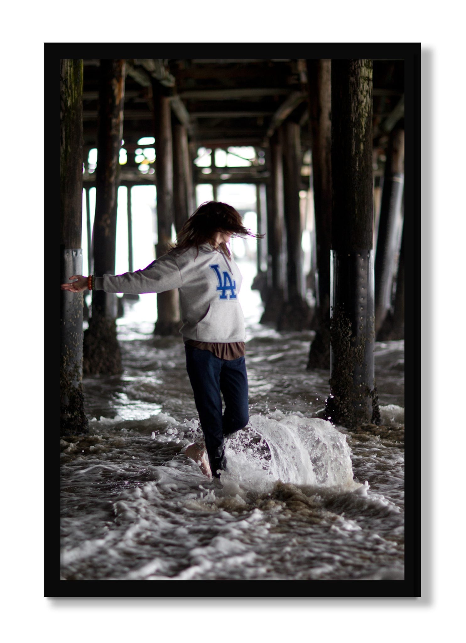 Framed photograph of LA by Dylan Ozanich, Black frame, Full Bleed