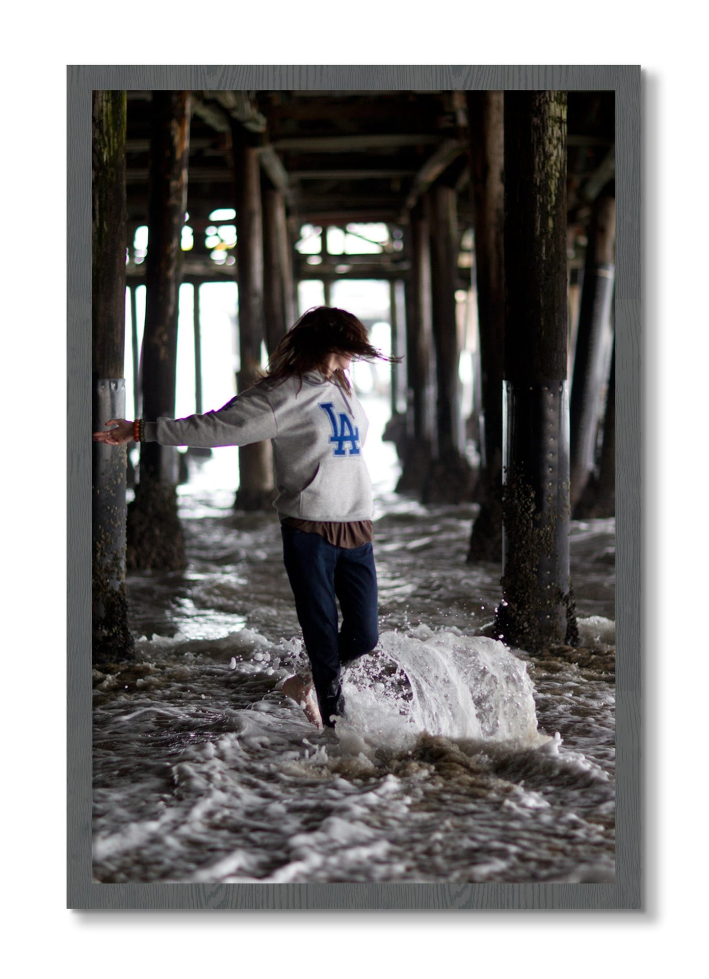 Framed photograph of LA by Dylan Ozanich, Grey frame, Full Bleed