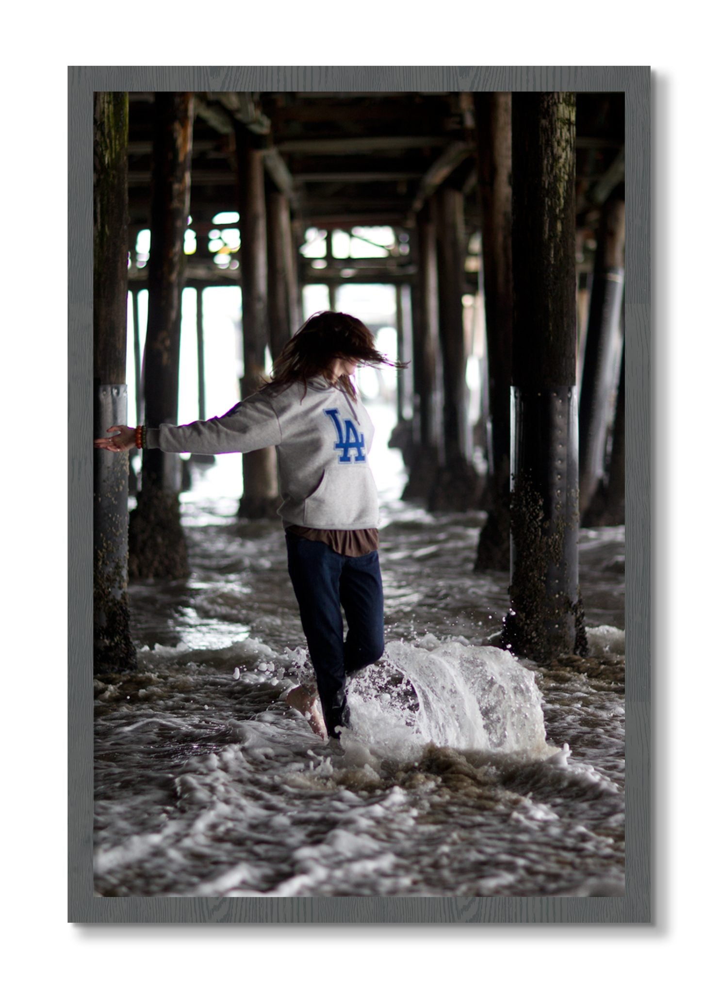 Framed photograph of LA by Dylan Ozanich, Grey frame, Full Bleed