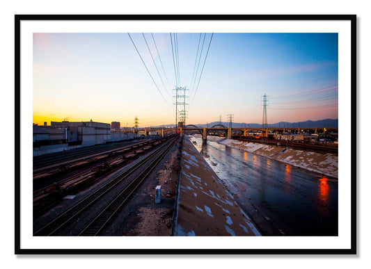 Framed photograph of LARiver by Dylan Ozanich, Black frame, Borders