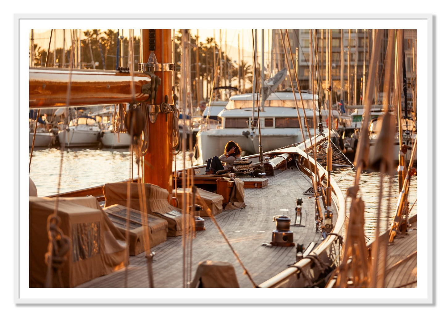 Living by Dylan Ozanich, 48×72 print with a White Border in a White frame