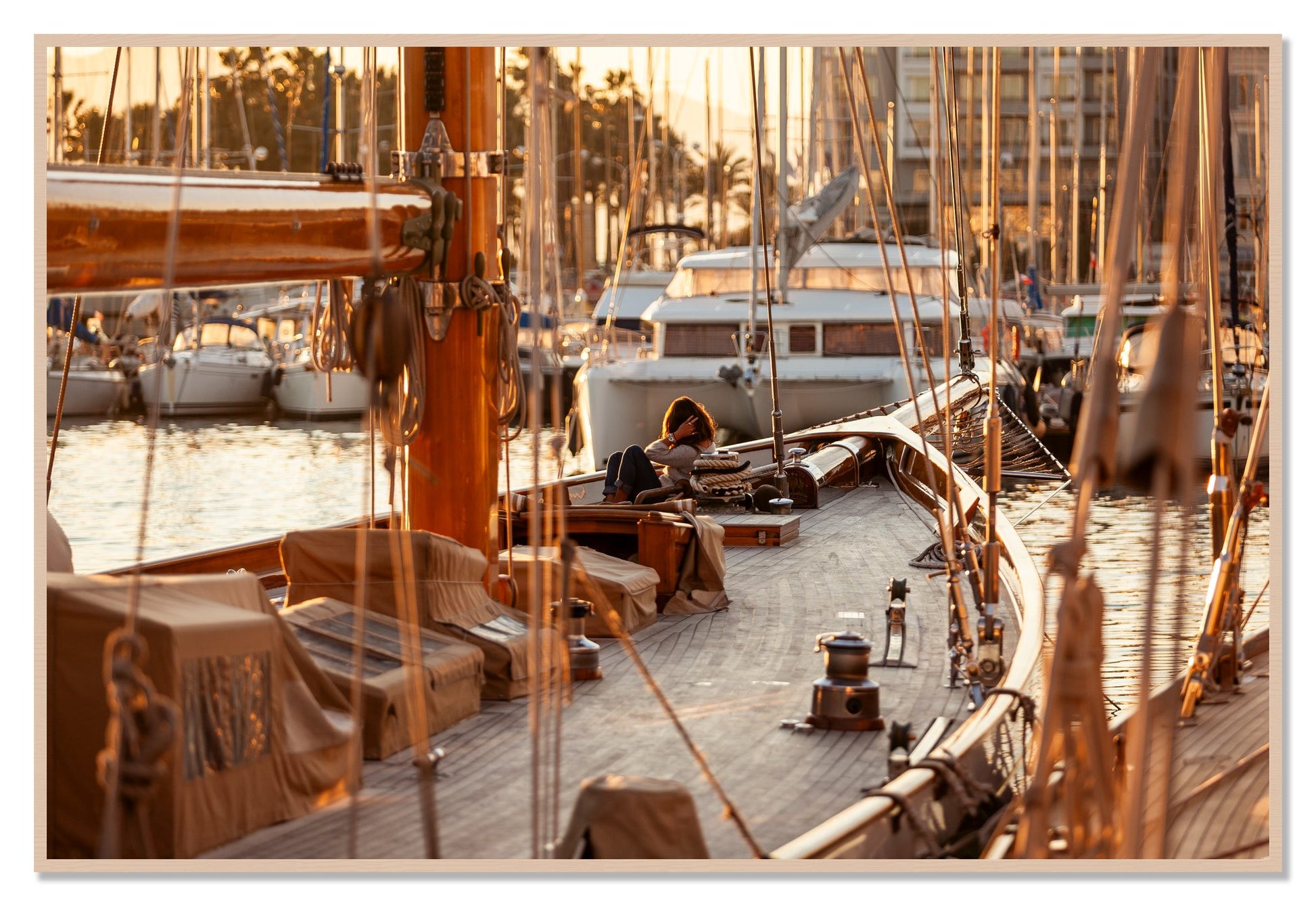 Living by Dylan Ozanich, 48×72 Full Bleed Print in a Maple frame