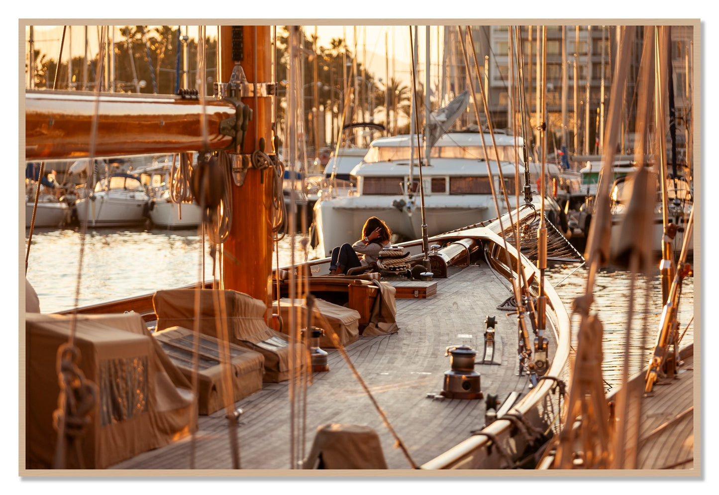 Living by Dylan Ozanich, 48×72 Full Bleed Print in an Oak frame