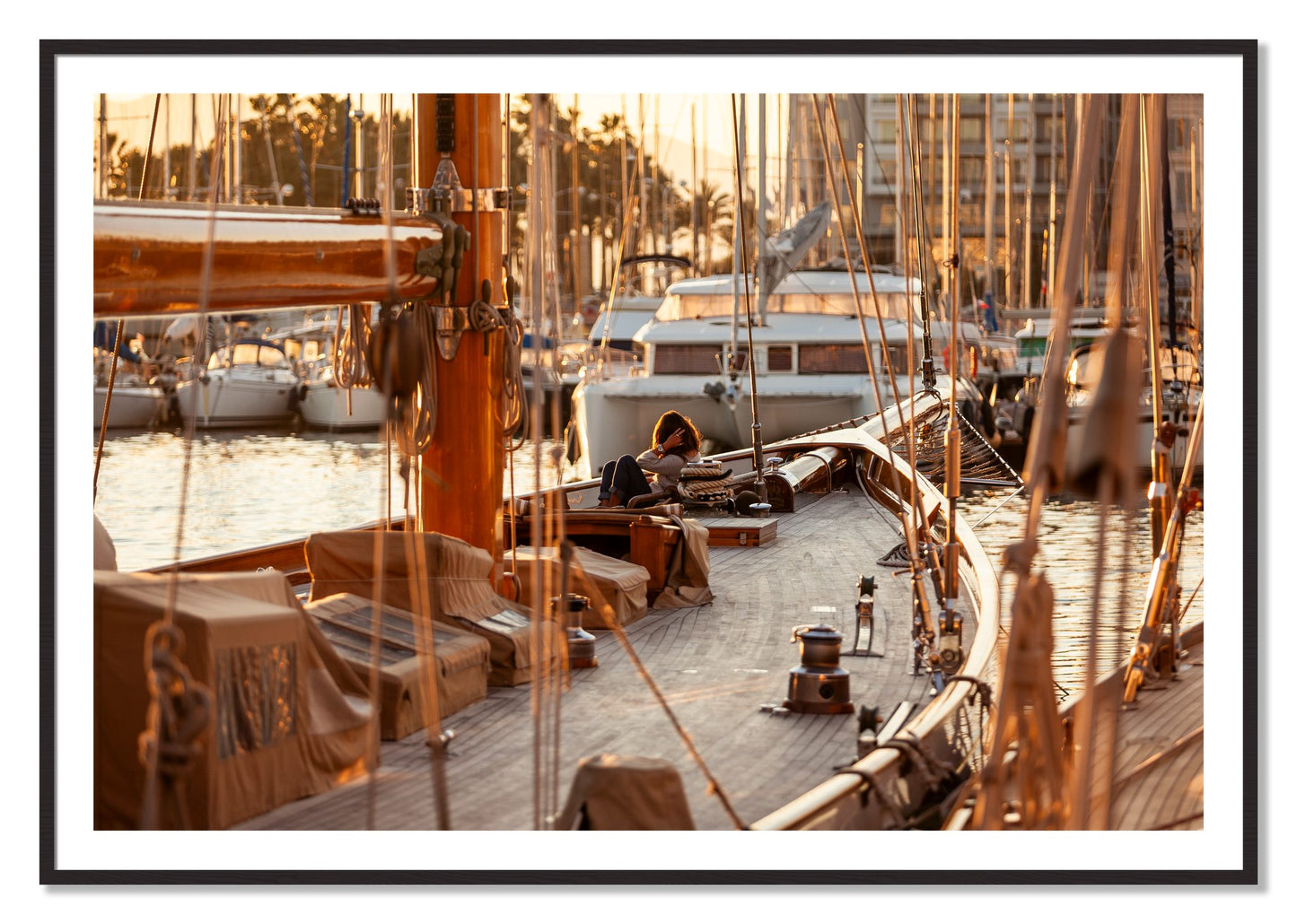 Framed photograph of Living by Dylan Ozanich, Black Walnut frame, Borders