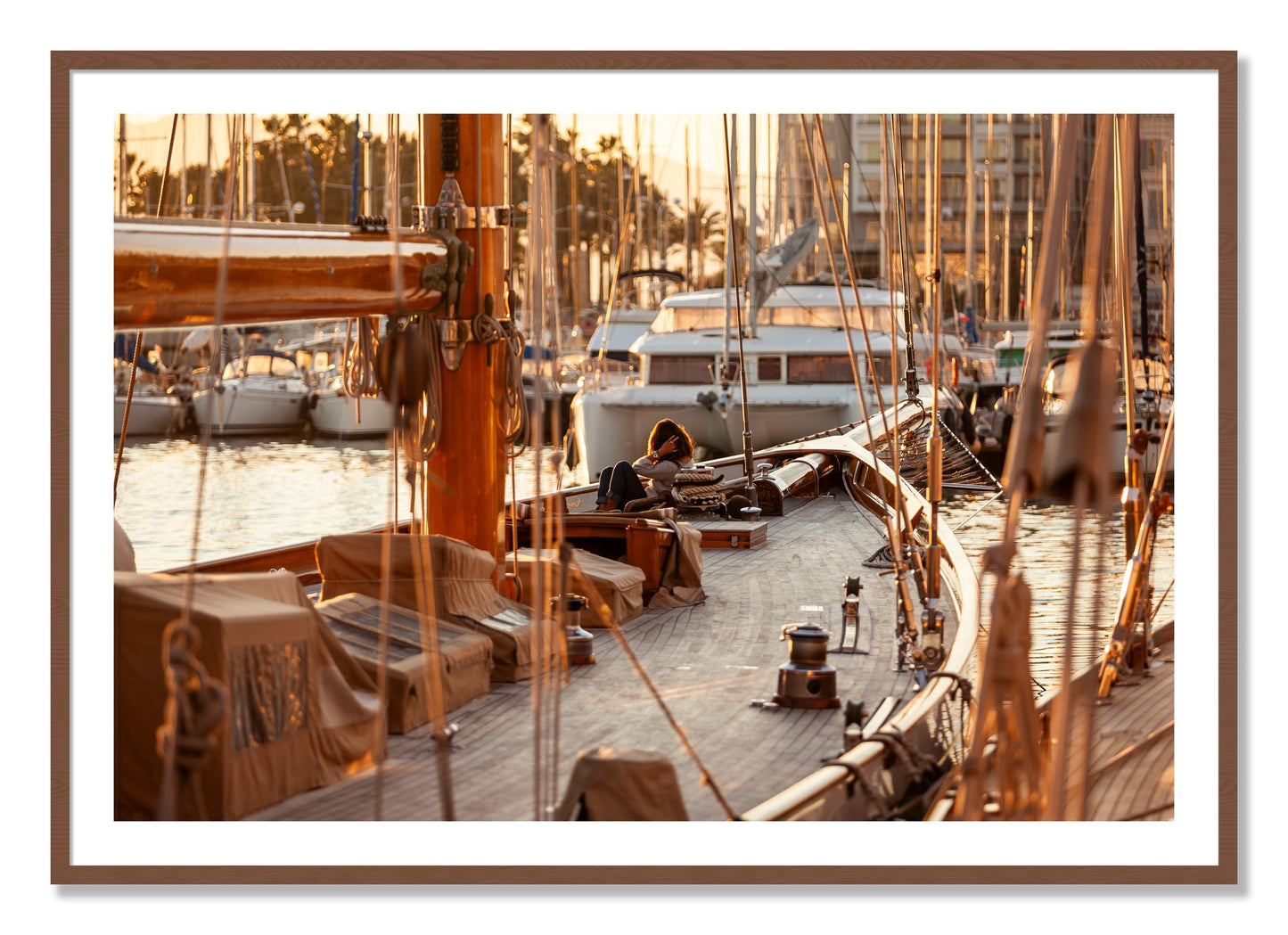 Framed photograph of Living by Dylan Ozanich, Walnut frame, Borders