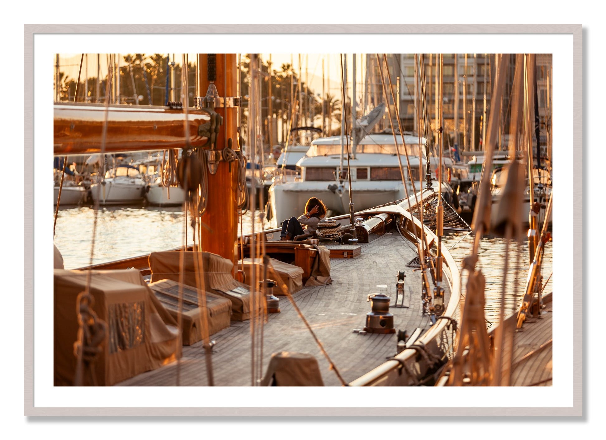 Framed photograph of Living by Dylan Ozanich, White Maple frame, Borders