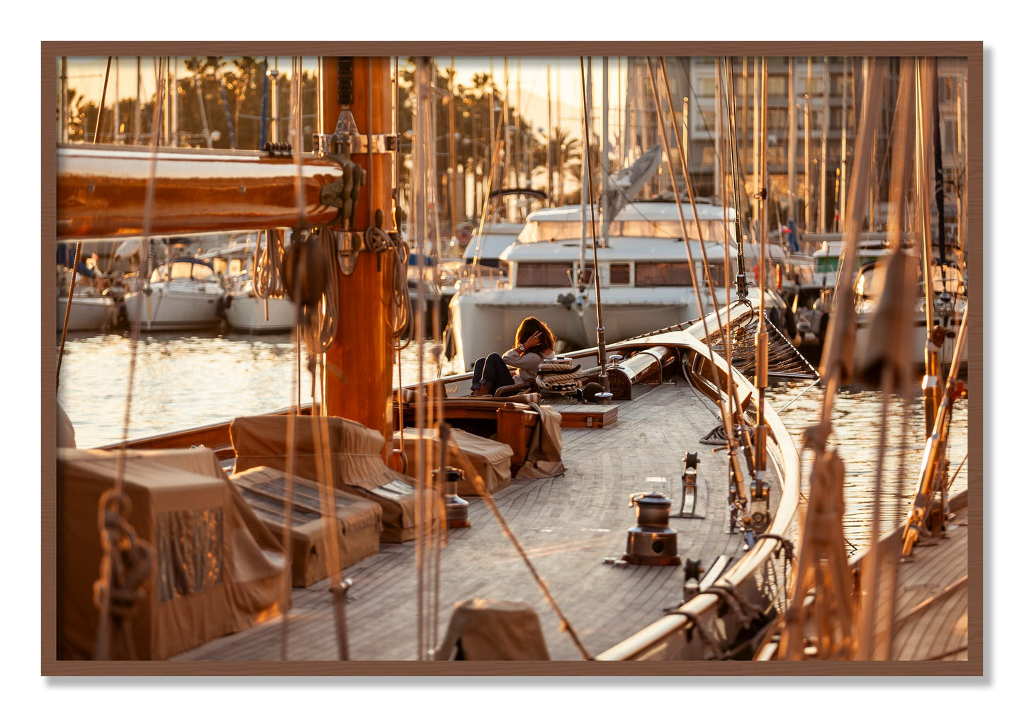 Framed photograph of Living by Dylan Ozanich, Walnut frame, Full Bleed
