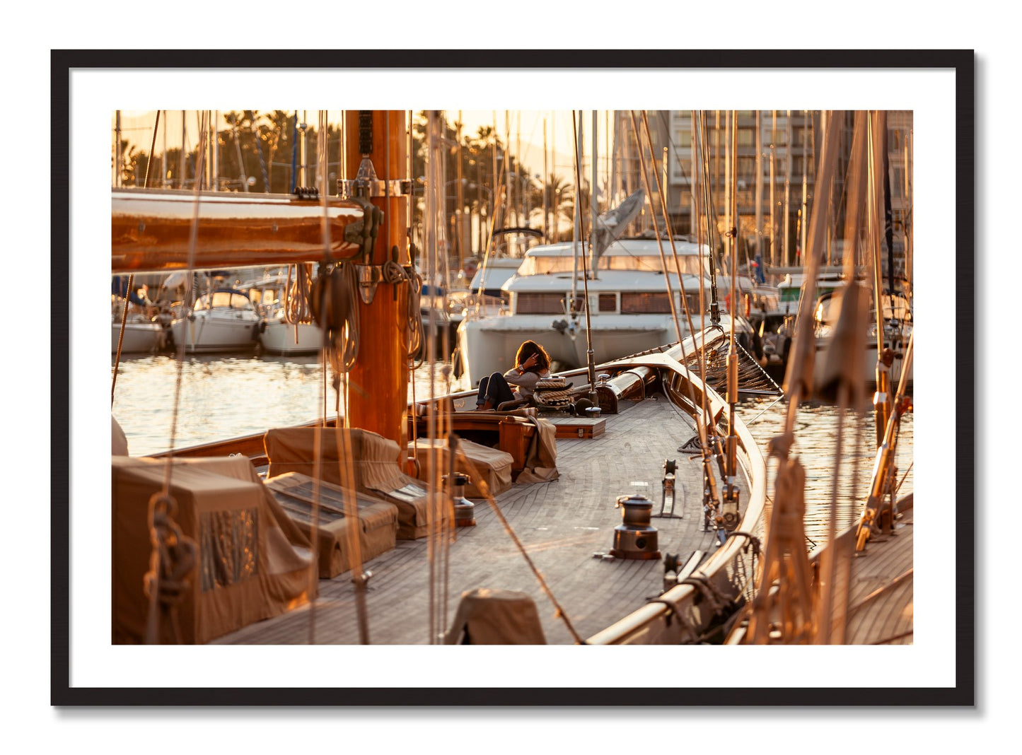Framed photograph of Living by Dylan Ozanich, Black Walnut frame, Borders