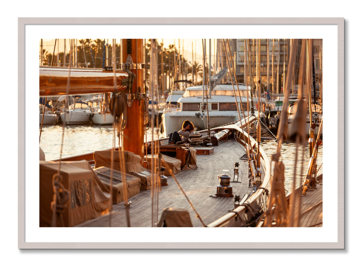 Framed photograph of Living by Dylan Ozanich, White Maple frame, Borders