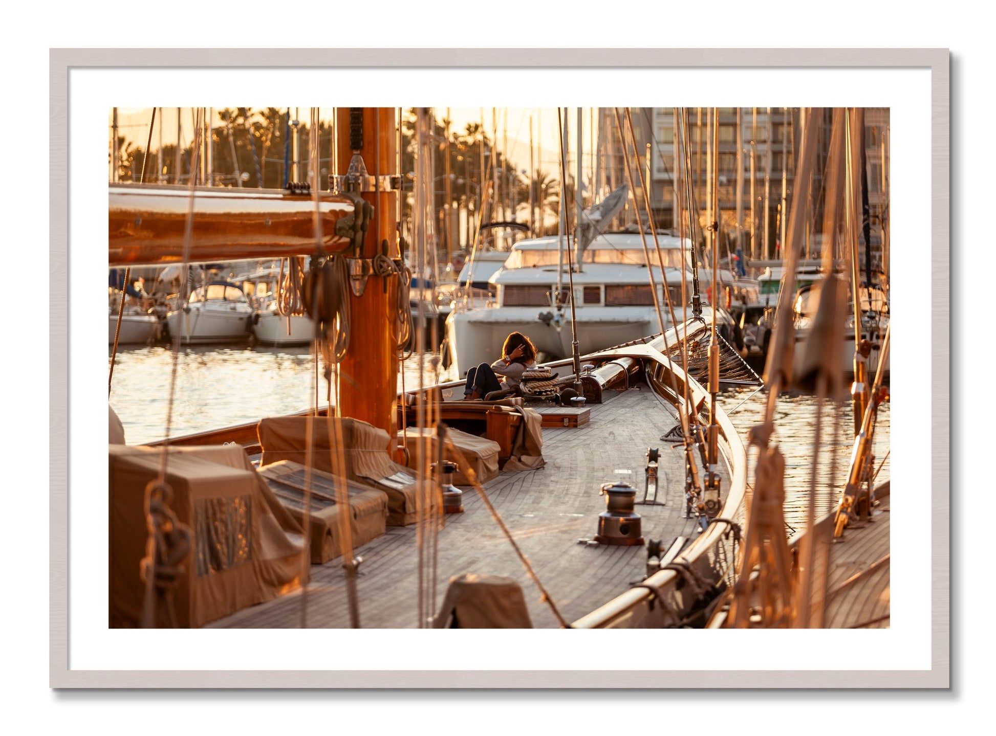 Framed photograph of Living by Dylan Ozanich, White Maple frame, Borders