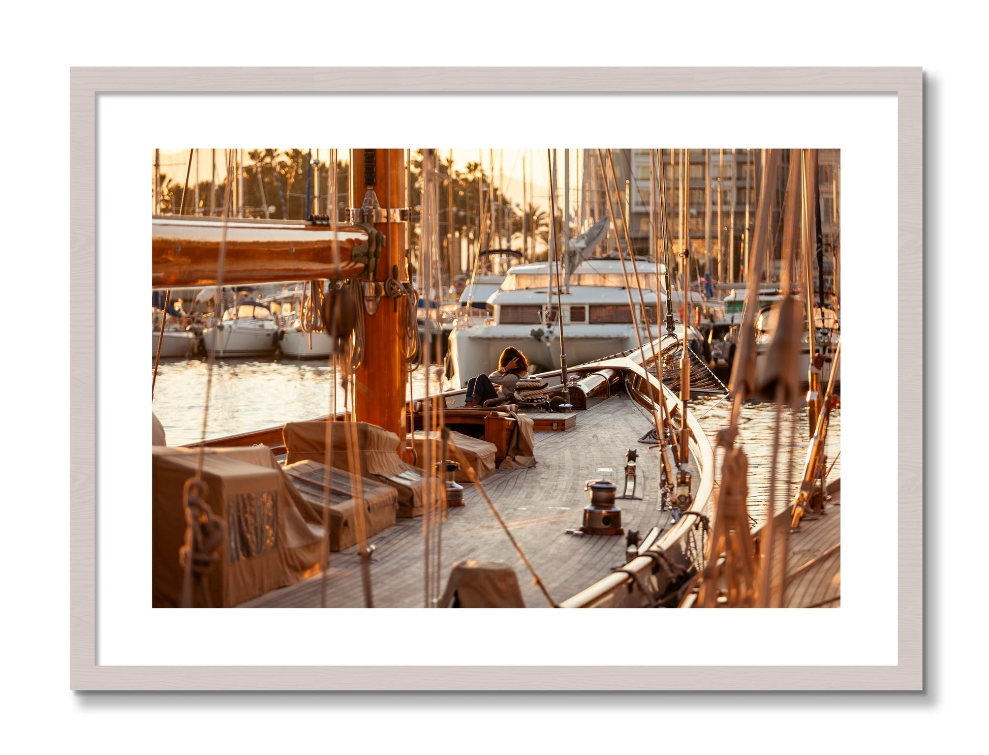 Framed photograph of Living by Dylan Ozanich, White Maple frame, Borders