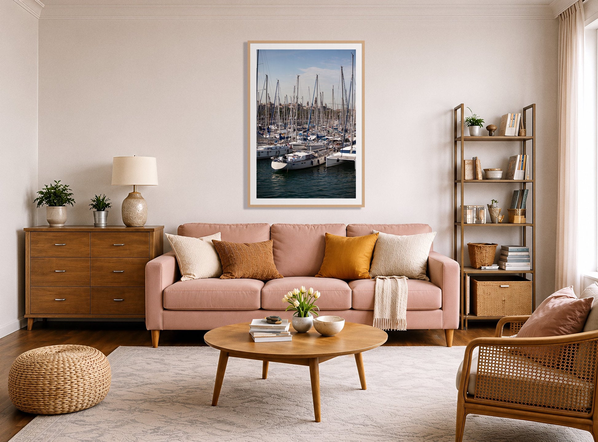 Framed photograph of Marina Nice France by Dylan Ozanich displayed on a wall