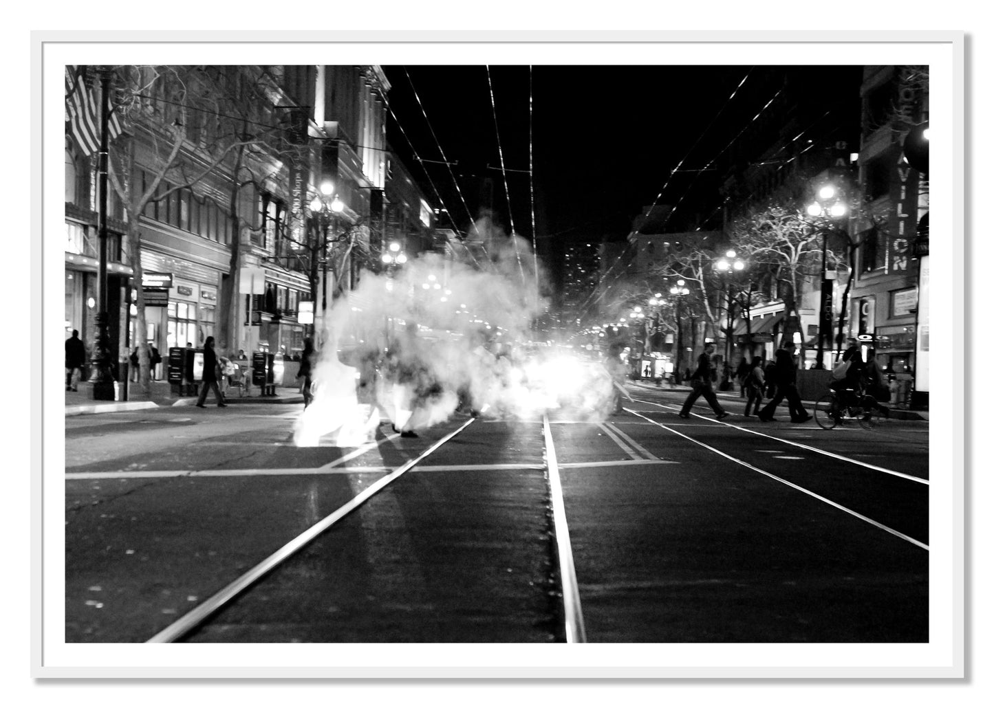 Market Street by Dylan Ozanich, 48×72 print with a White Border in a White frame